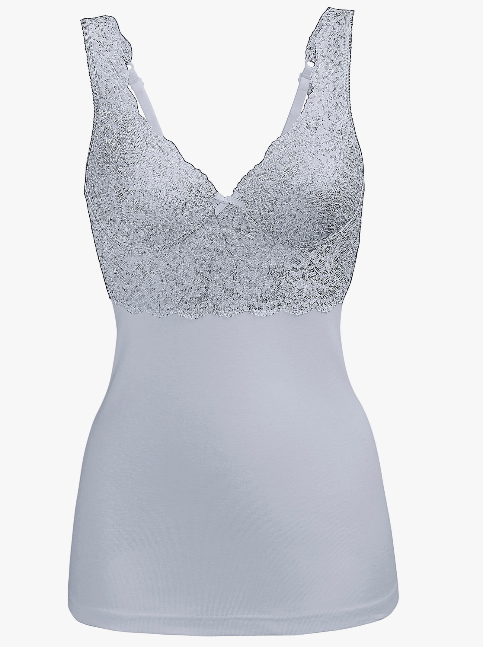 wäschepur BH-Hemd mit 2-geteilten Cups - silbergrau
