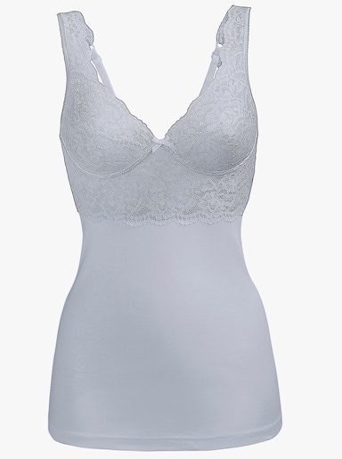 wäschepur BH-Hemd mit 2-geteilten Cups - silbergrau