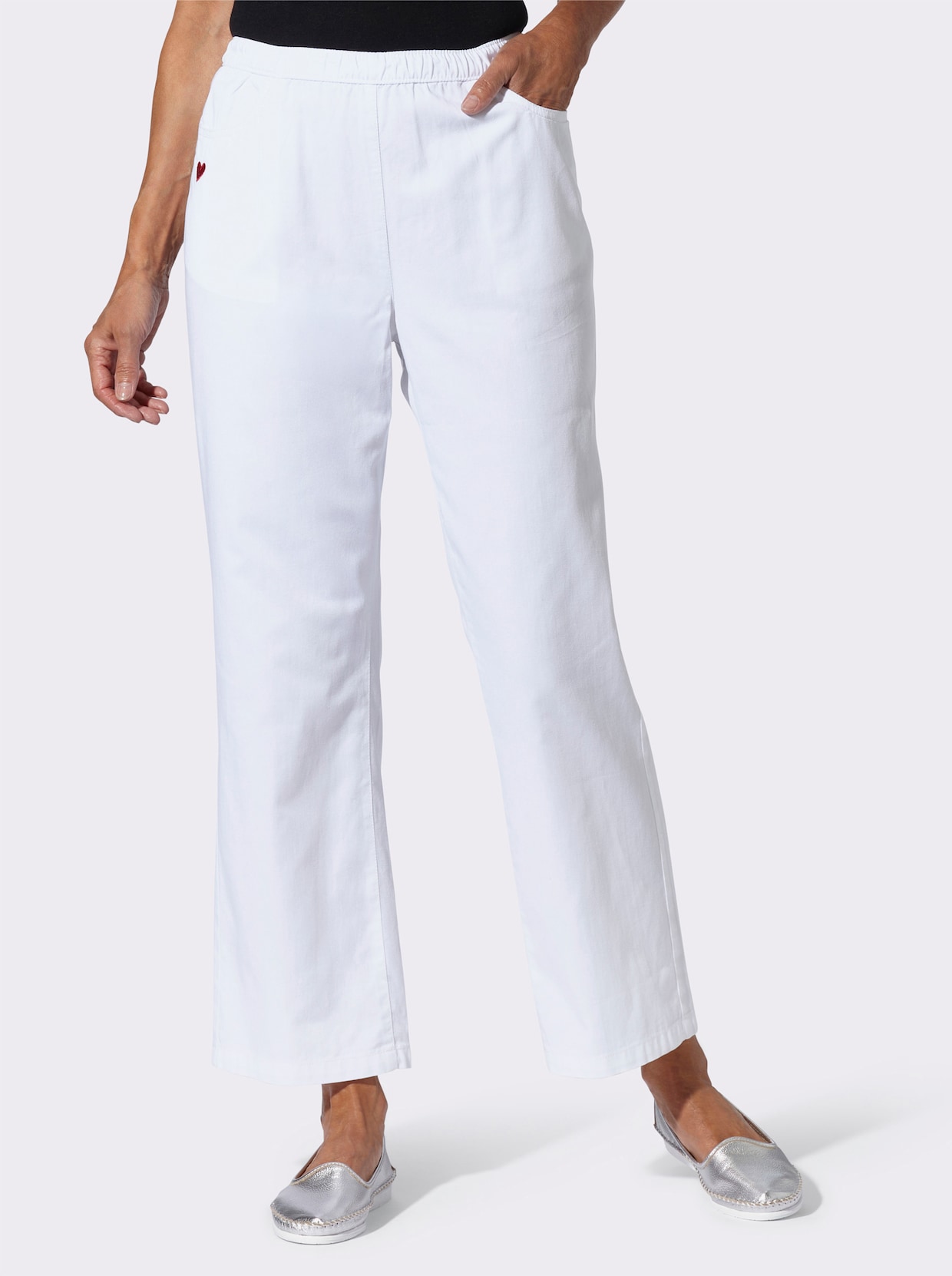 Schlupfjeans - weiß