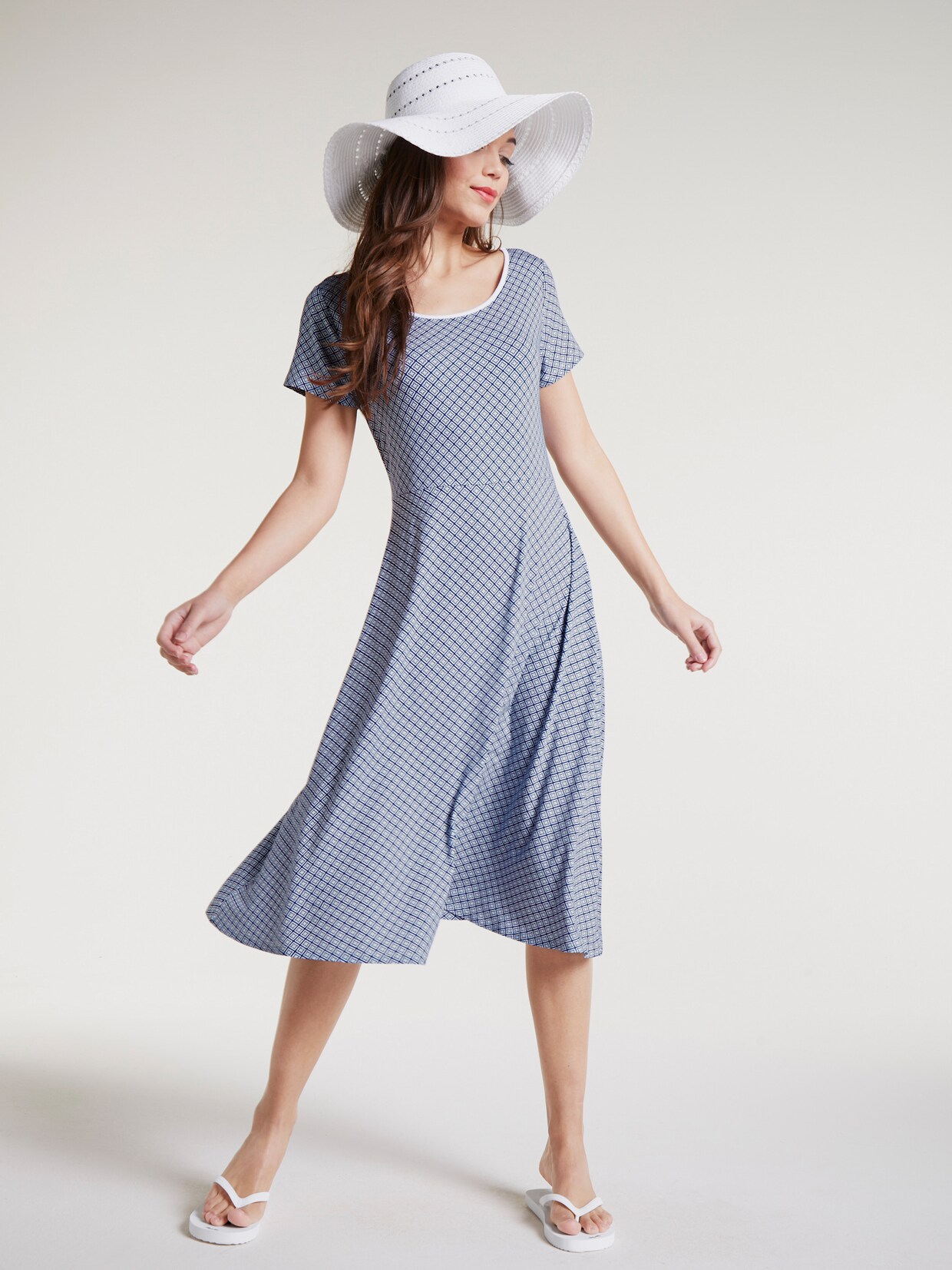 heine Jurk met print - wit/blauw