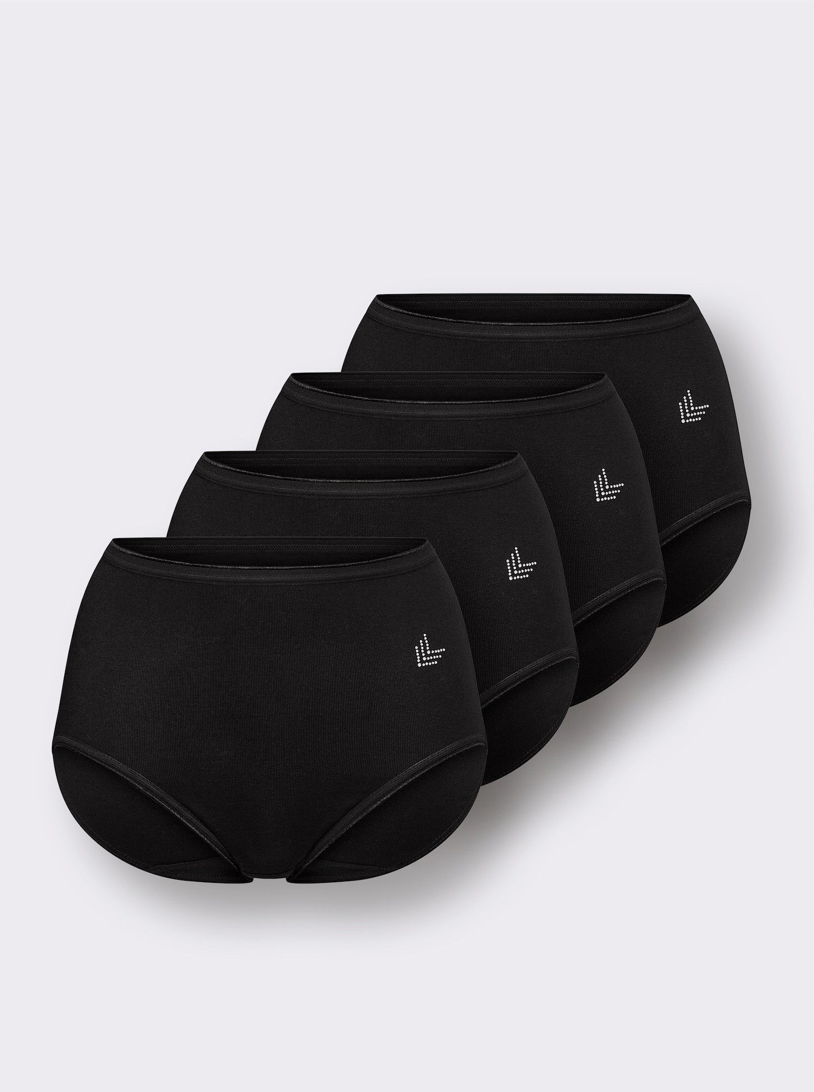 wäschepur Slip met sierelement - 4 stuks zwart