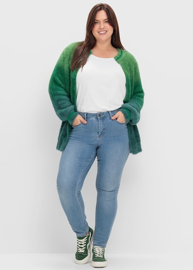 sheego by Joe Browns Strickjacke - grün-blau