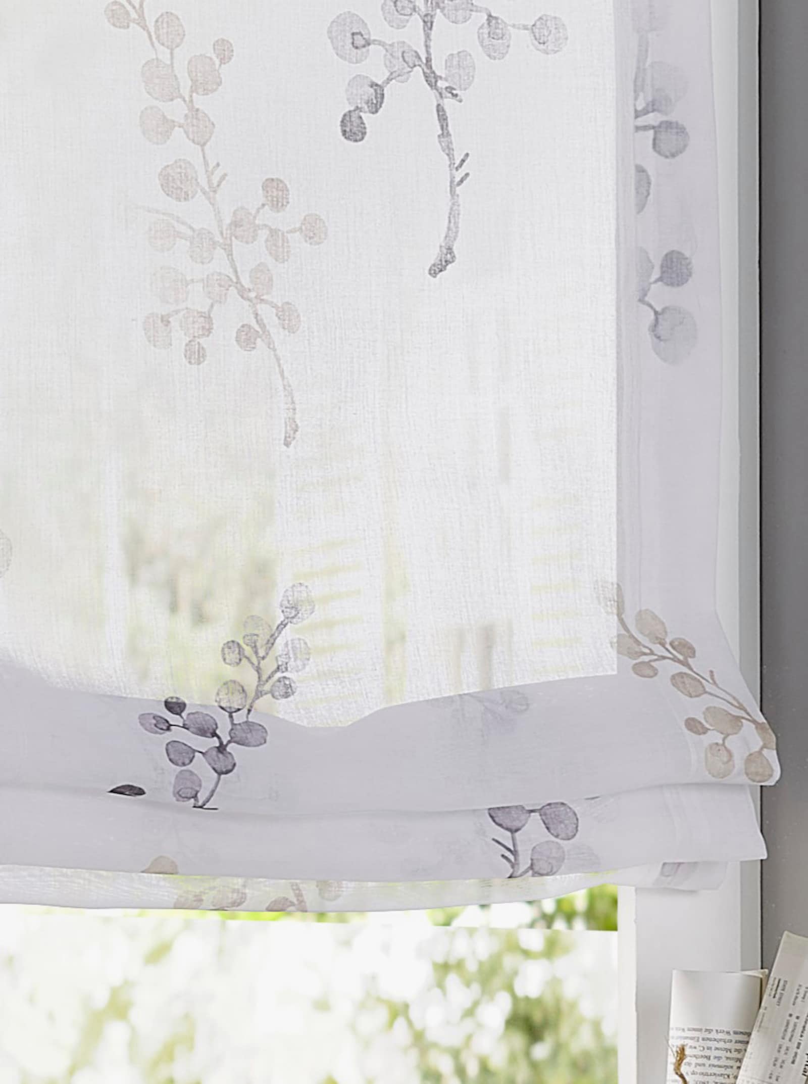 heine home Raffrollo - taupe-weiß