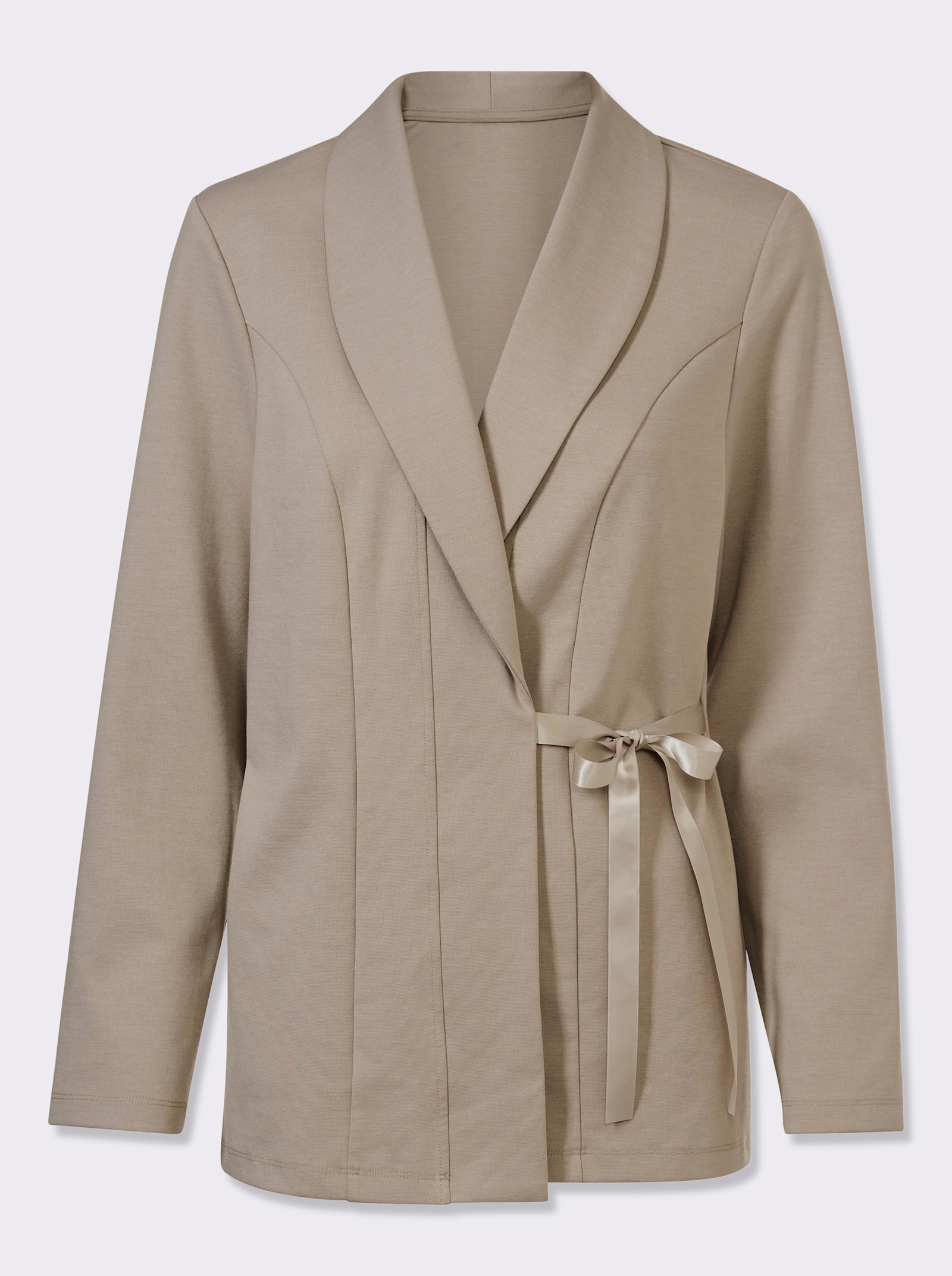 Jerseyblazer mit Satinband - sesam