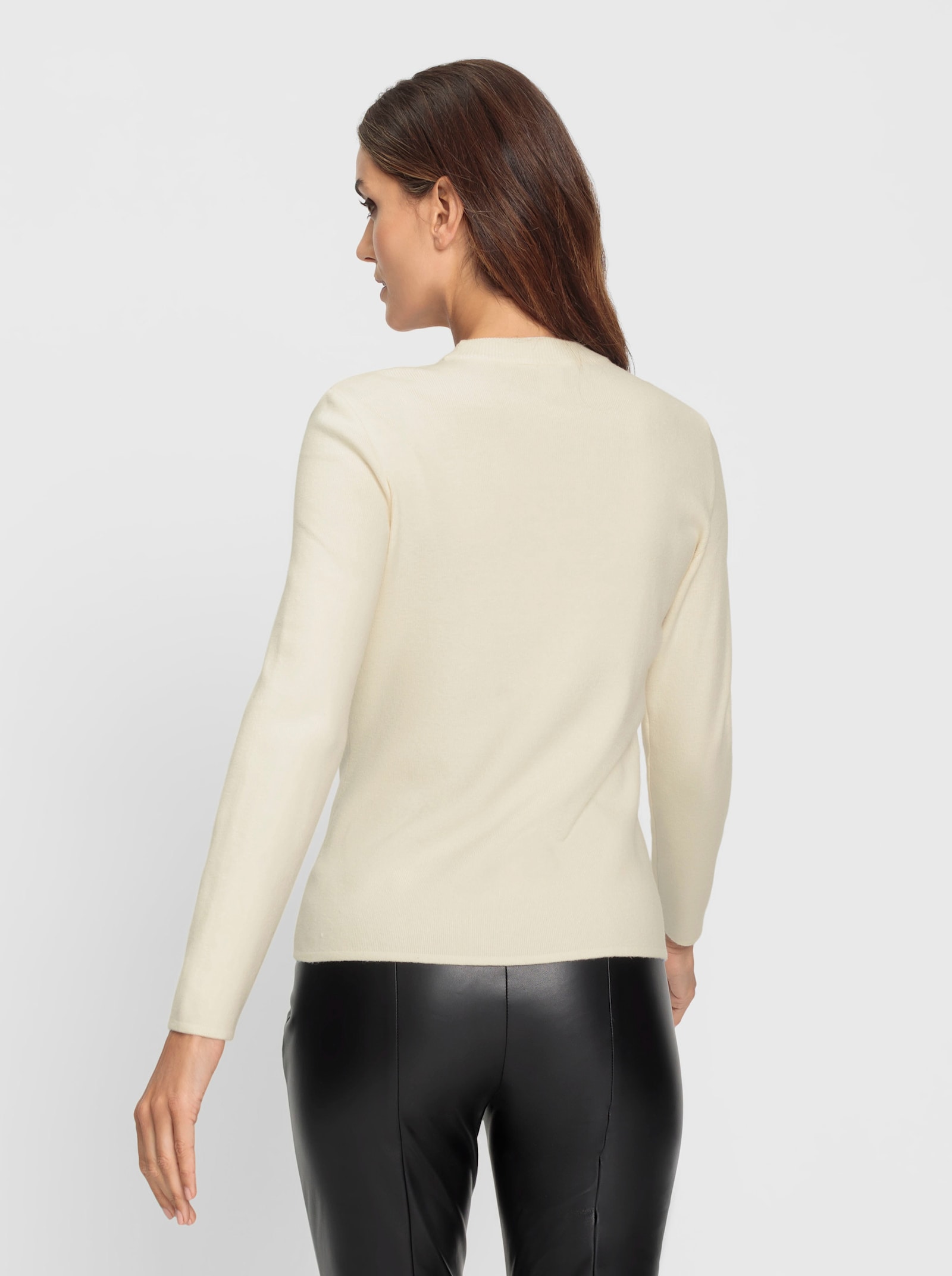 heine Langarm-Pullover mit Cut-outs - champagner