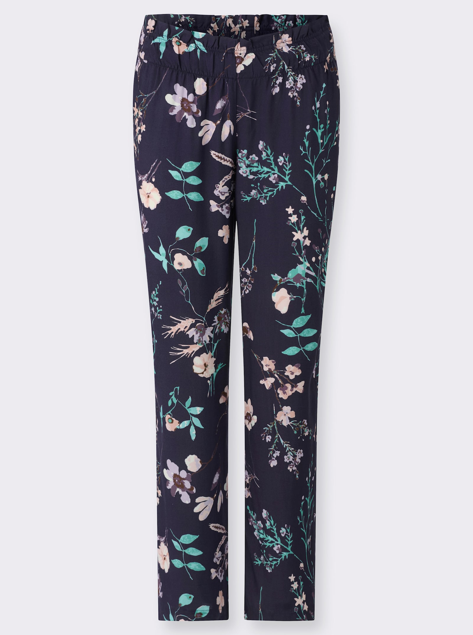 Culotte - marine/lichtroze bedrukt