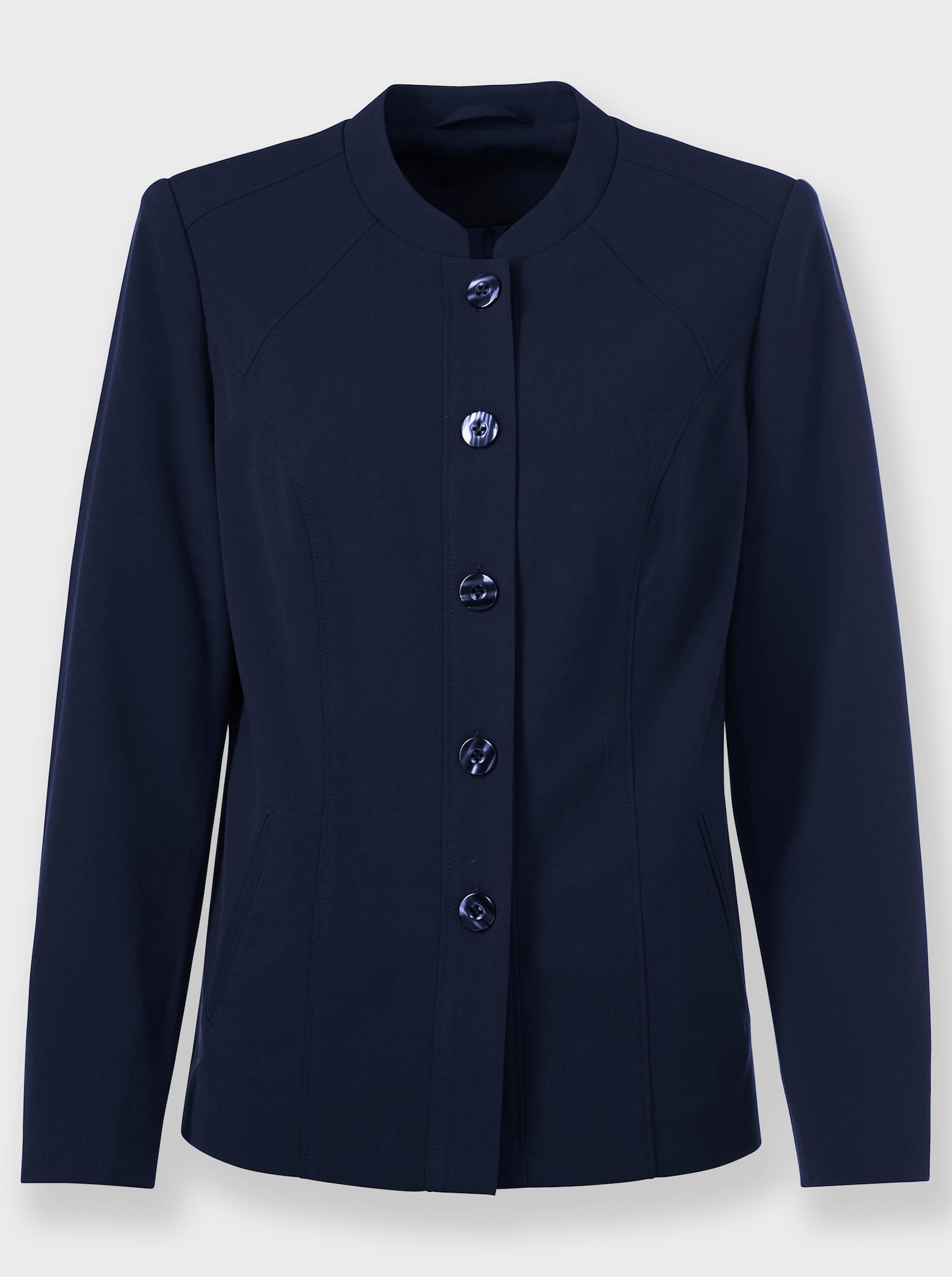 Blazer met mouwboorden met split - marine
