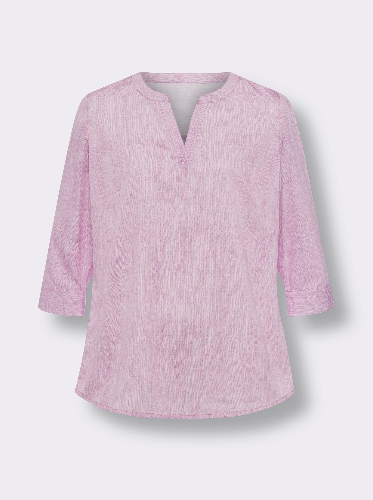 Comfortabele blouse - orchidee/ecru bedrukt