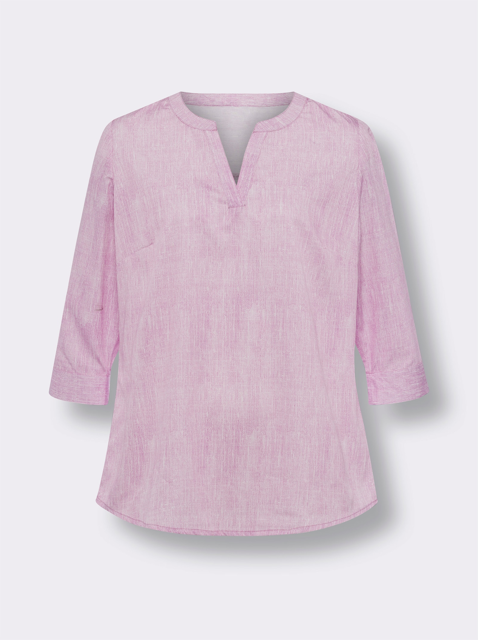 Schlupfbluse in Melange-Optik - orchidee-ecru-bedruckt