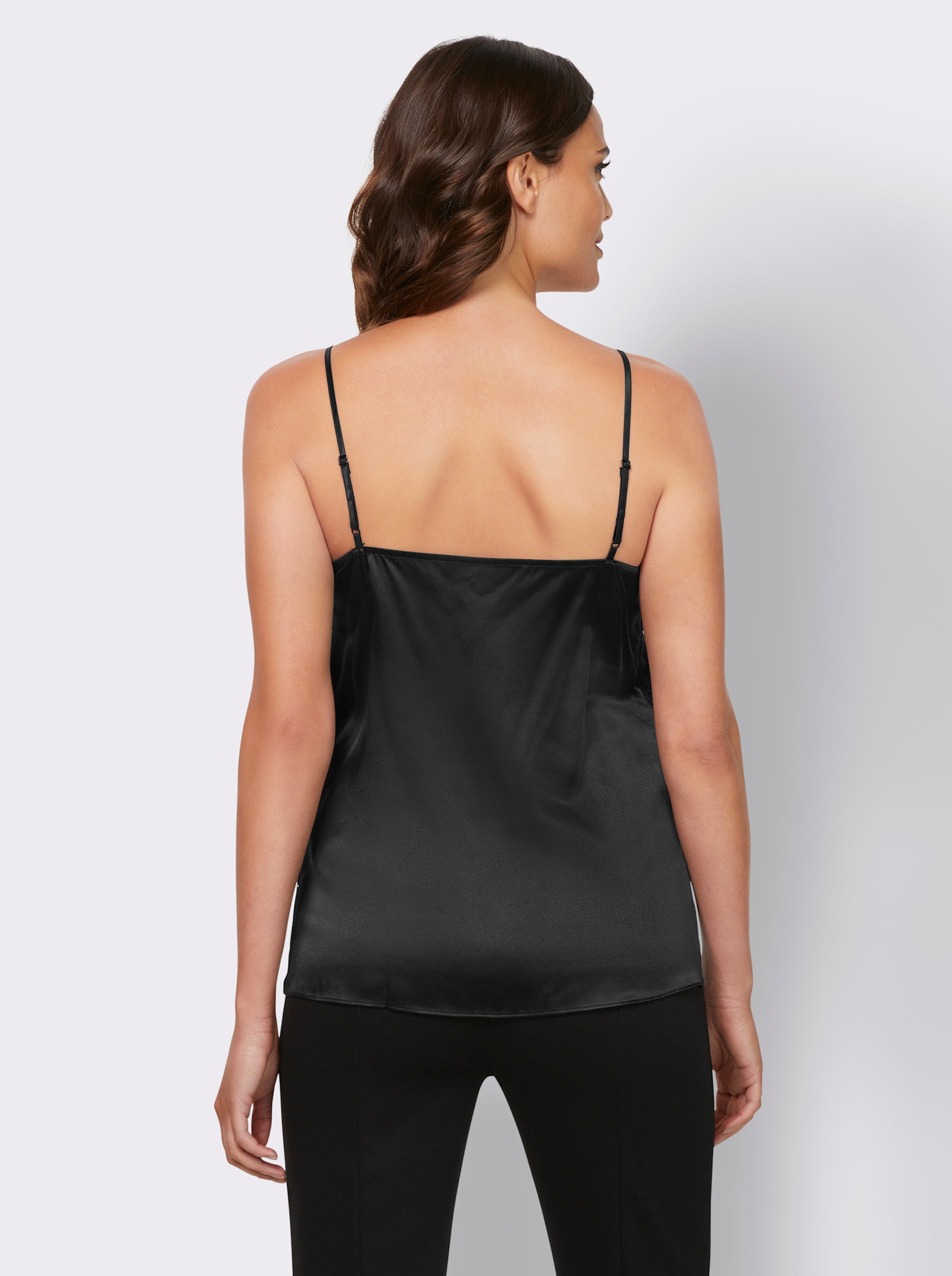 heine Spitzentop mit Seide - schwarz