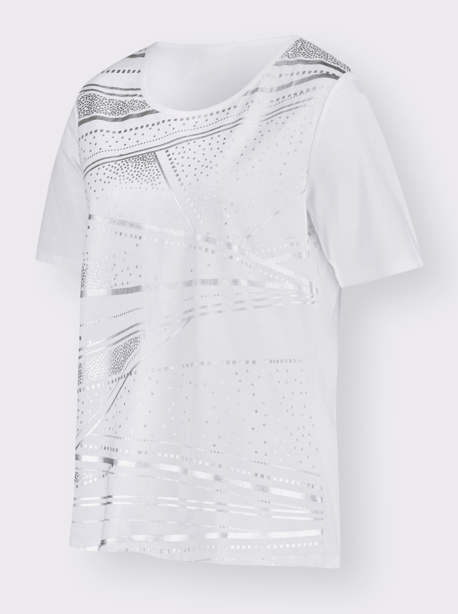 T-shirt à manches courtes avec imprimé feuille - blanc