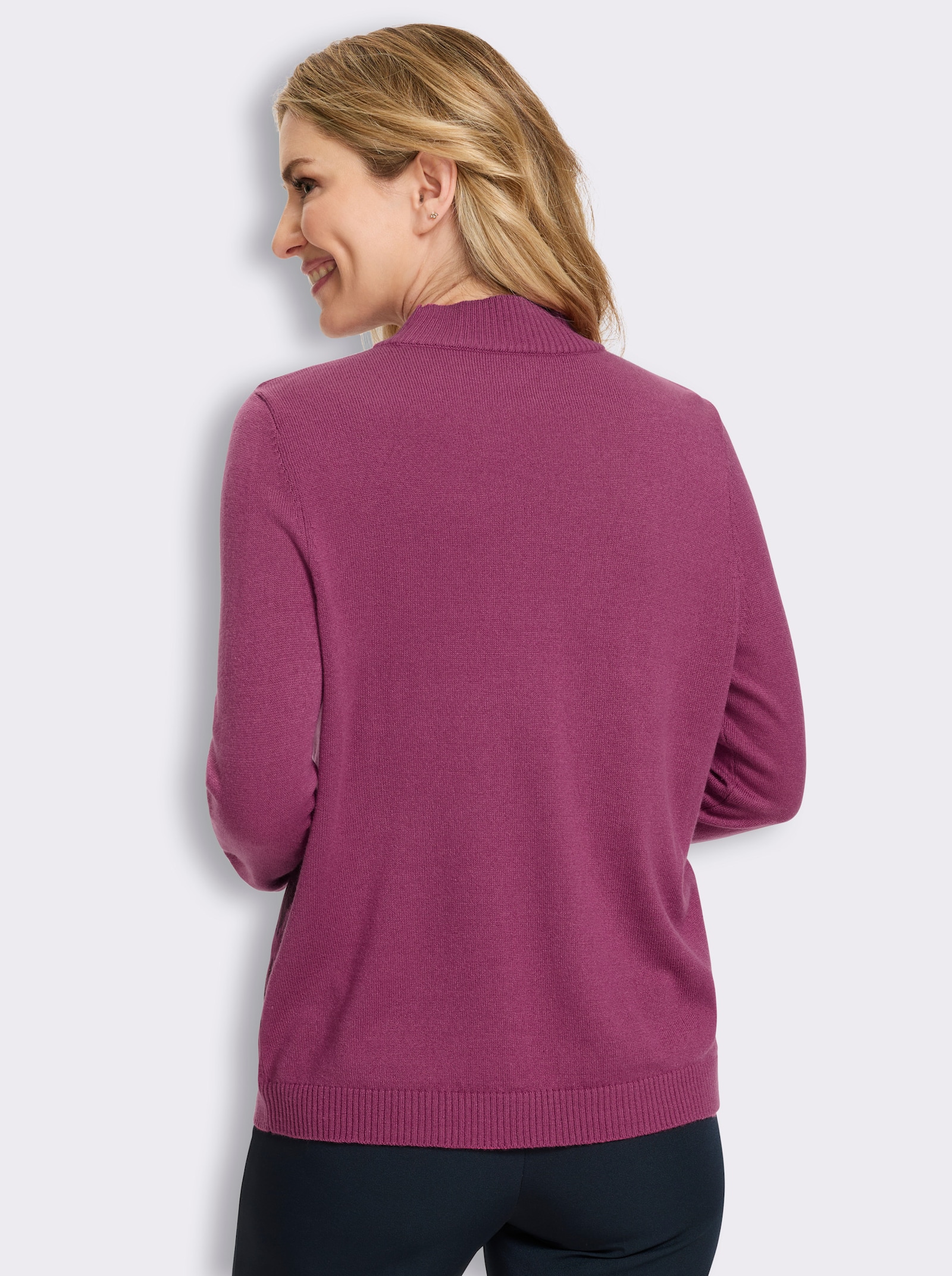 Stehkragenpullover in flauschig weicher Qualität - erika-burgund