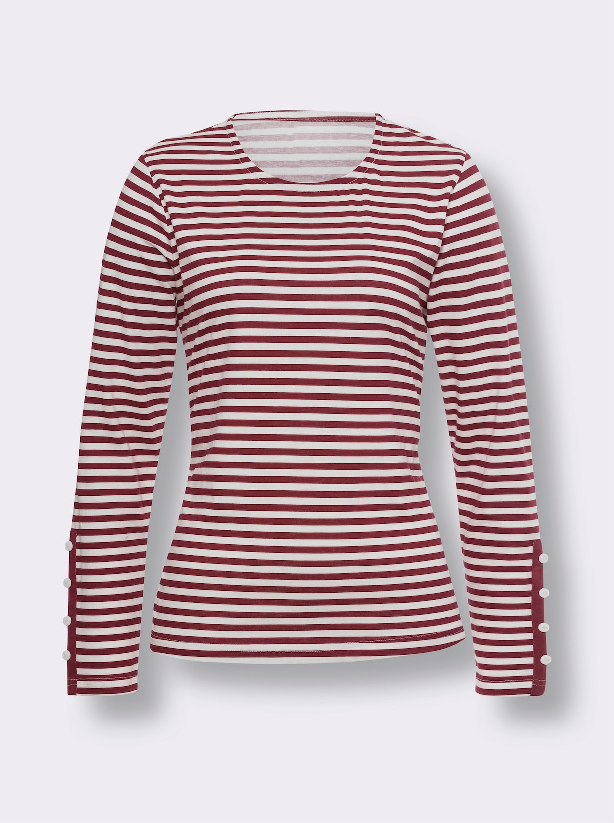 Gestreept shirt - kers/champagne gestreept