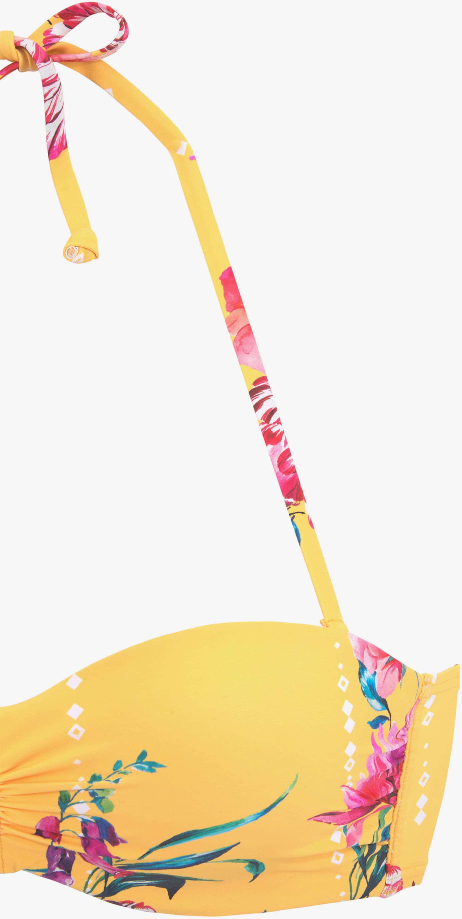 Sunseeker Bügel-Bandeau-Bikini-Top - gelb-bedruckt