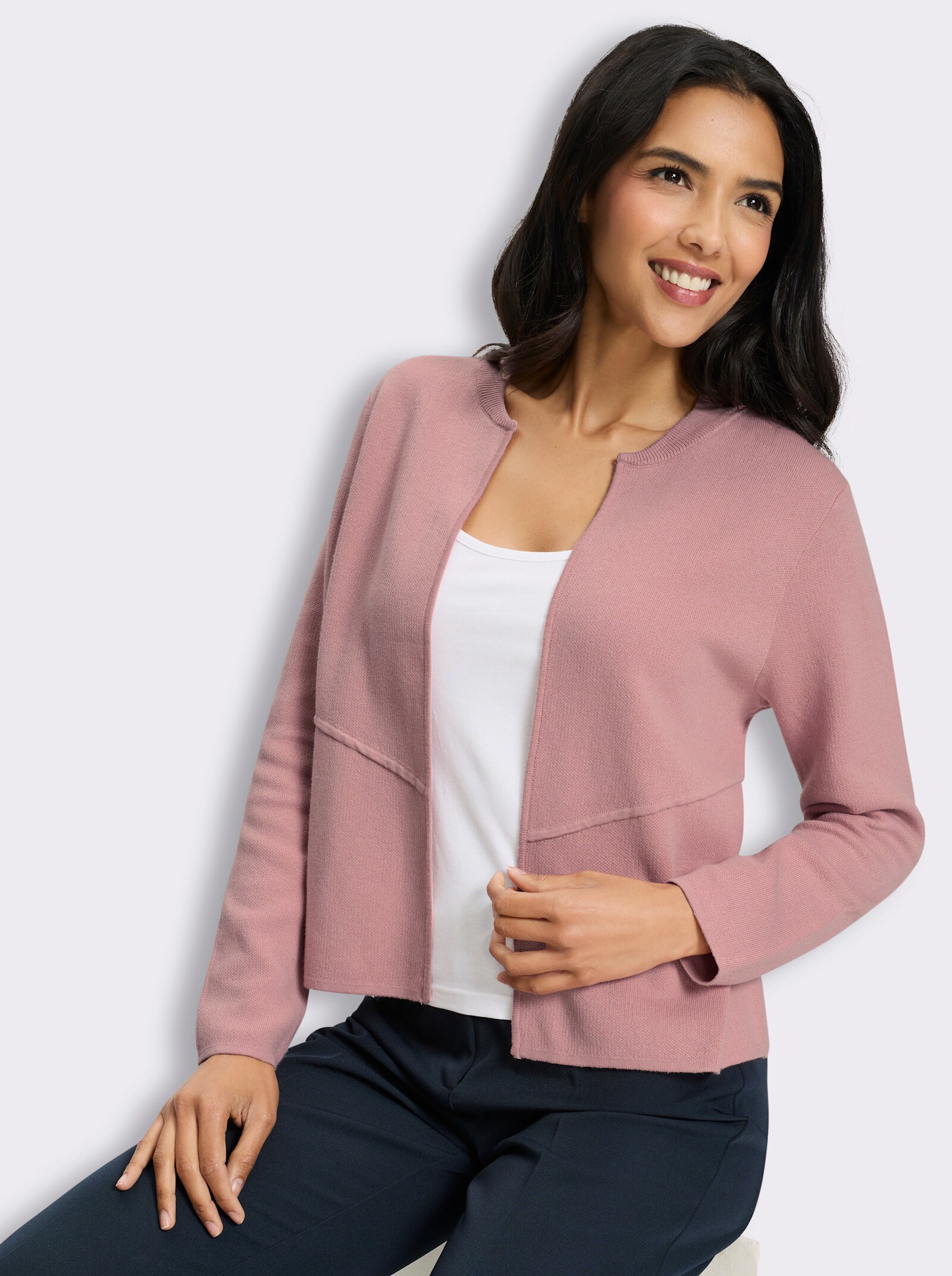 Strickjacke im Jaquard-Dessin - hortensie