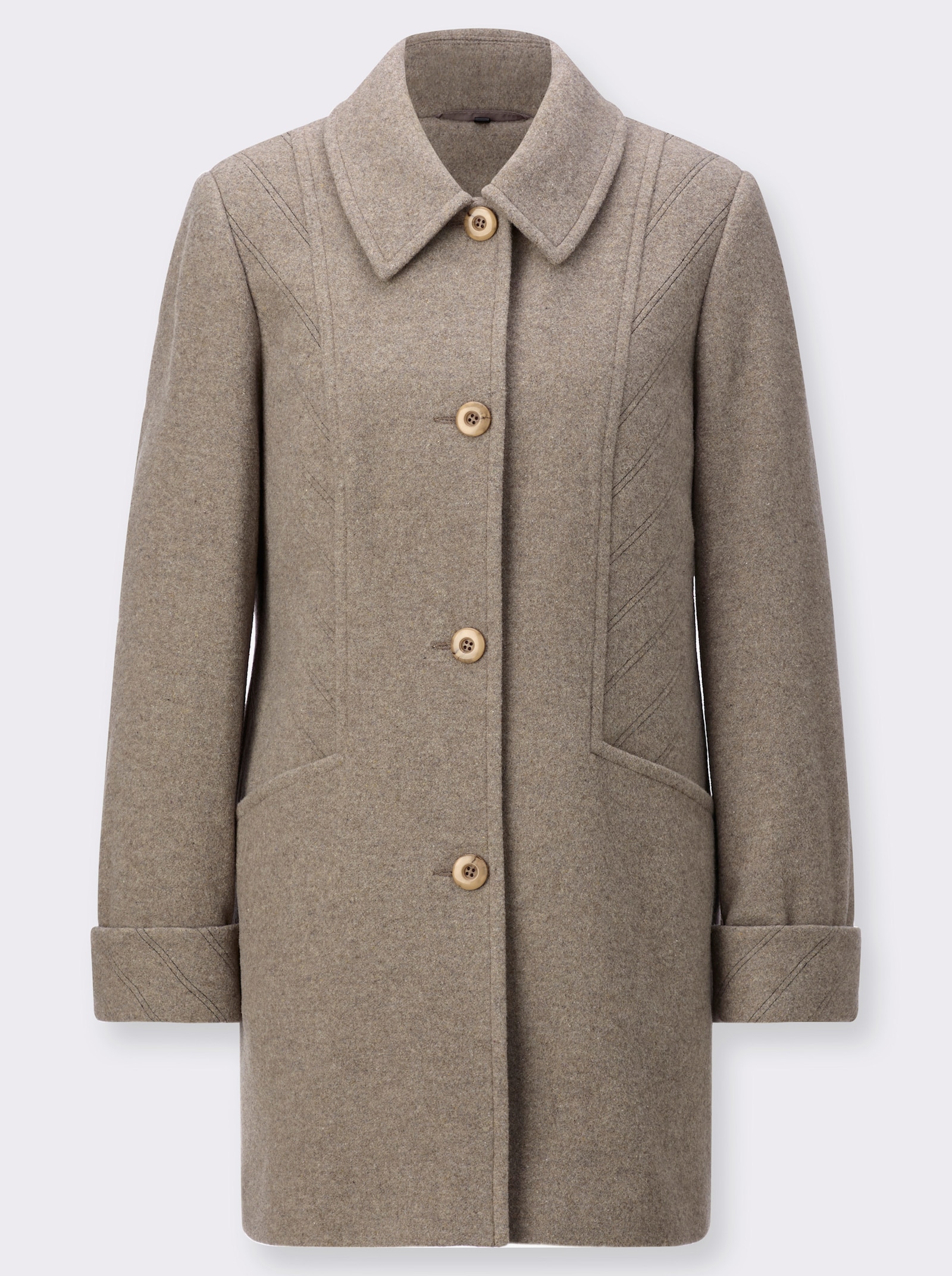 Jacke mit 10% Kaschmir - taupe-meliert