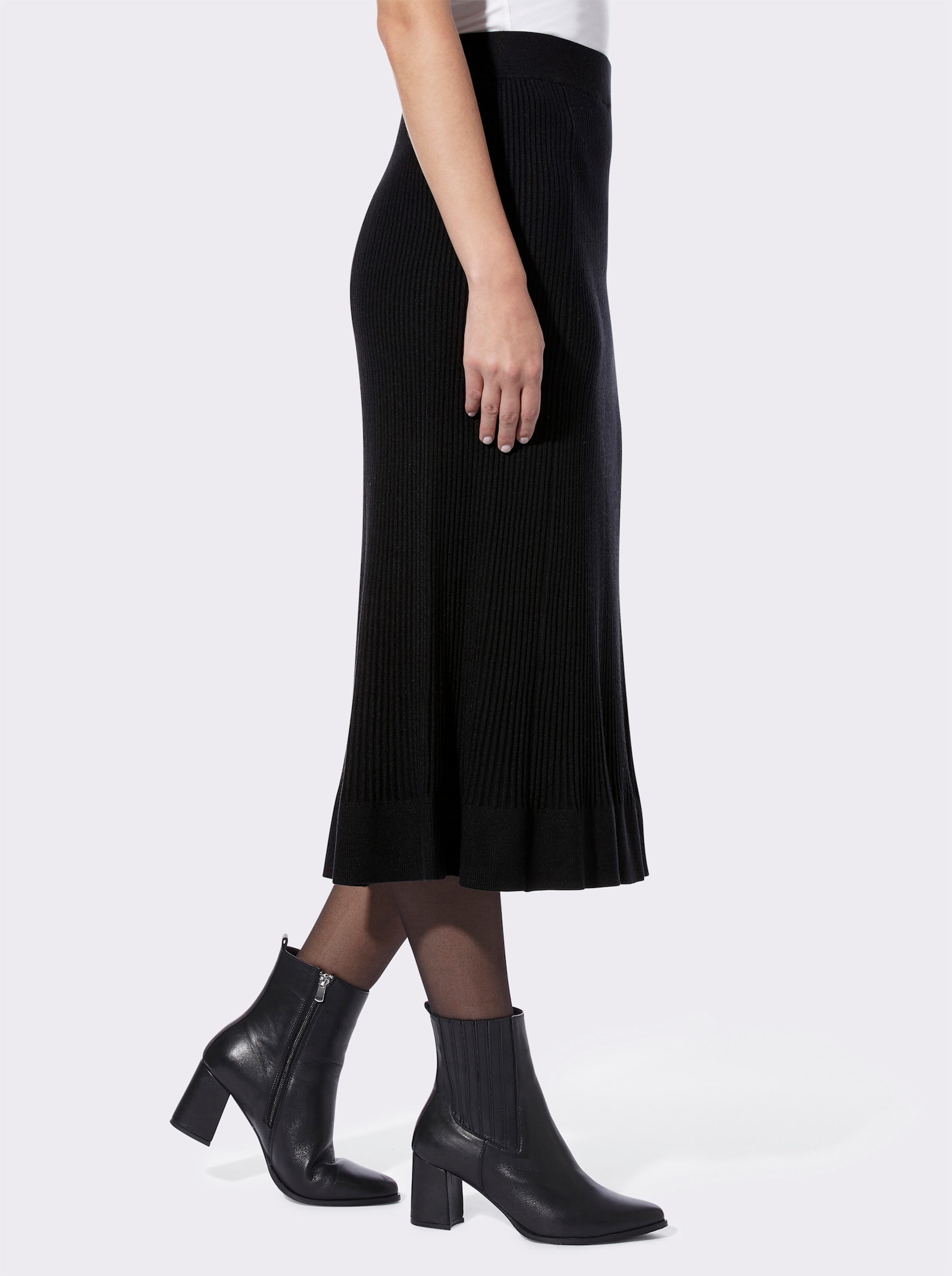 heine Jupe en tricot à rayures structurées - noir