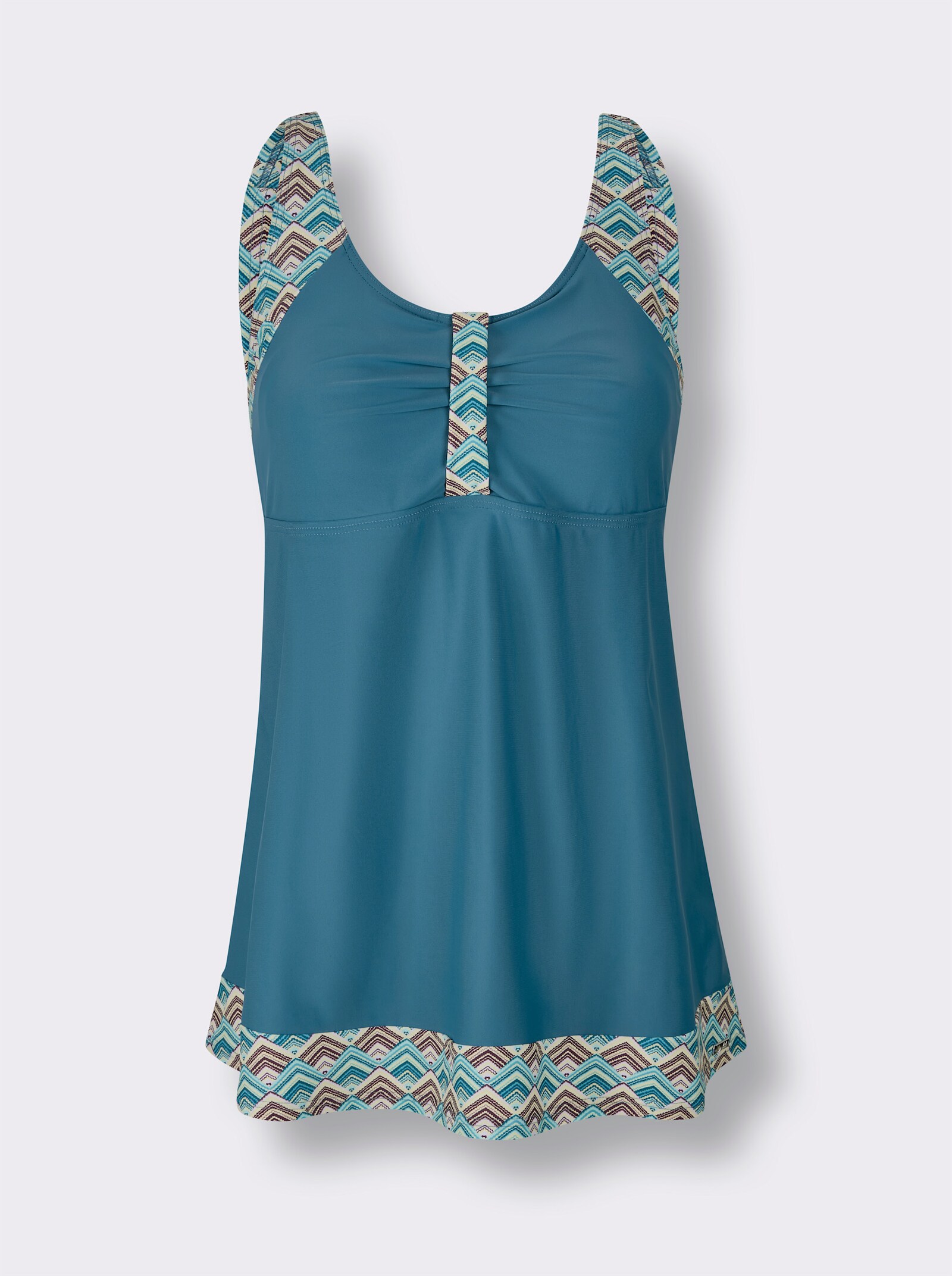 feel good Tankini-Top - türkis-violett-bedruckt