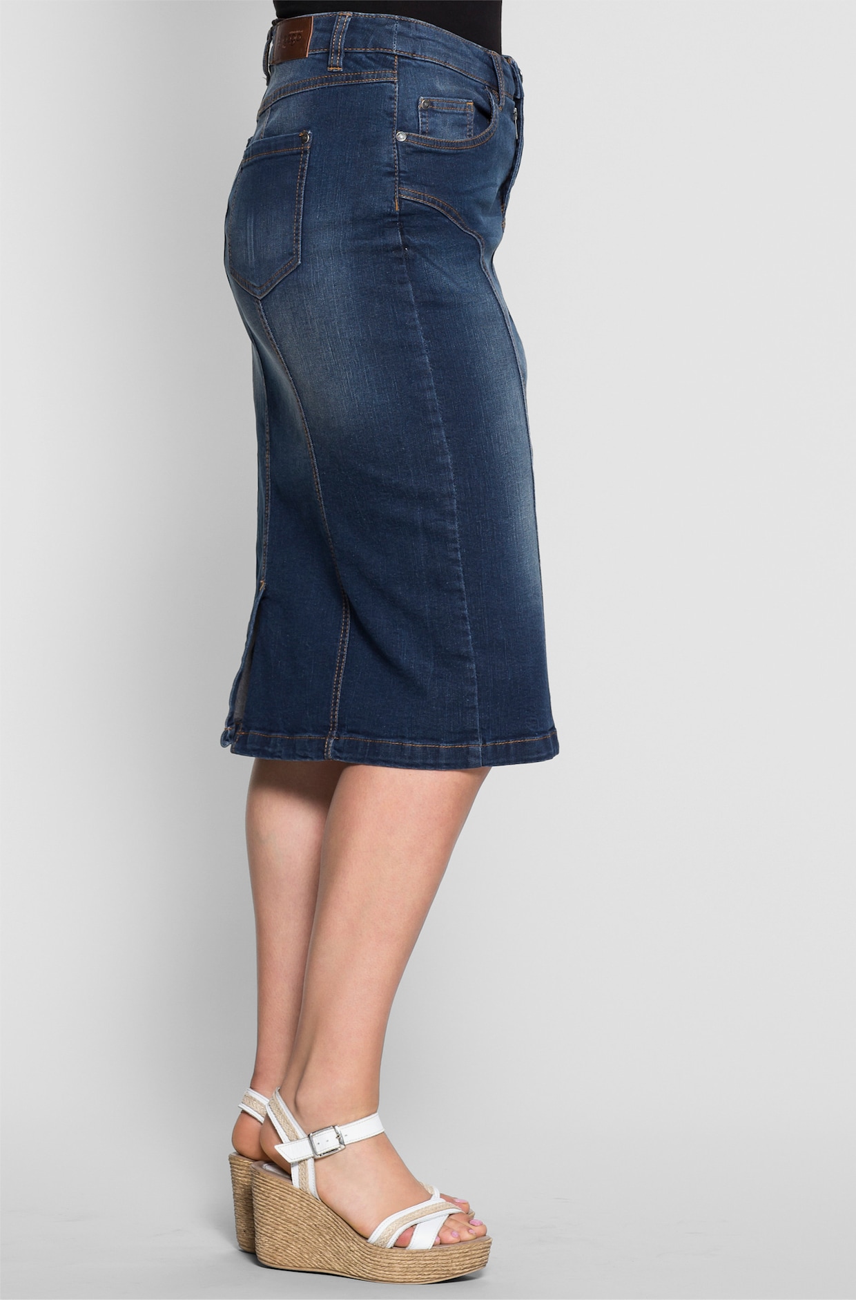 sheego Jeansrok - dark blue denim