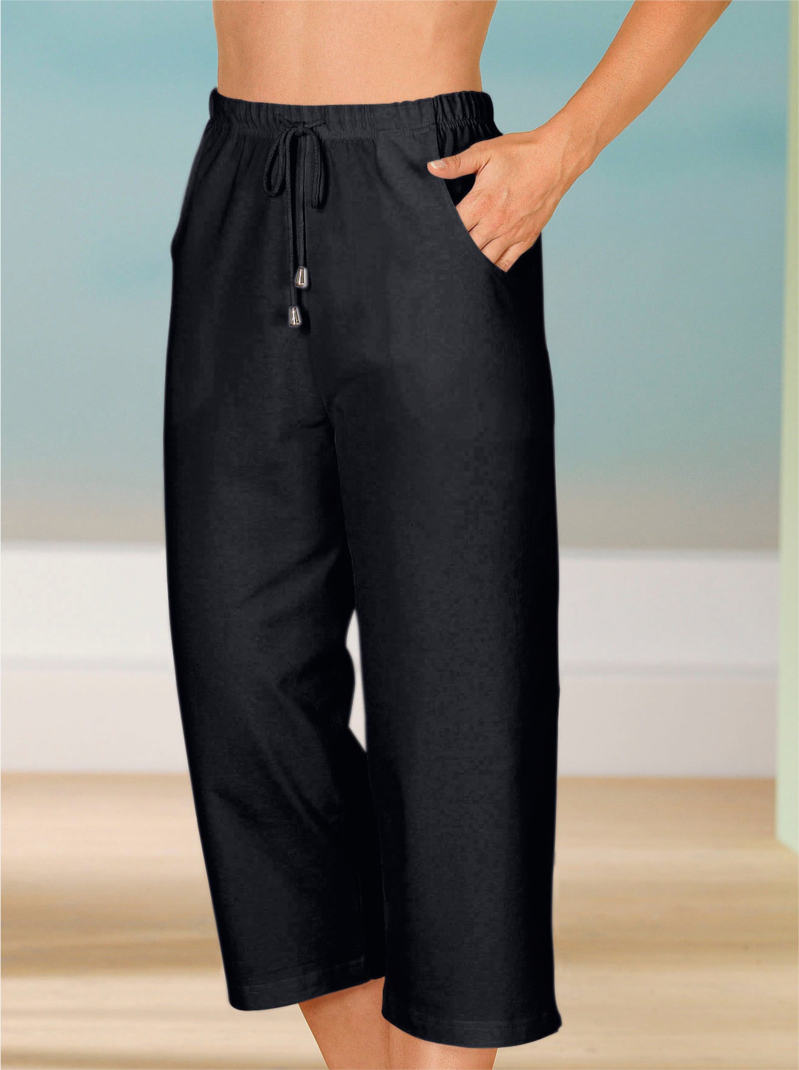 Caprihose in Stretch-Qualität - marine