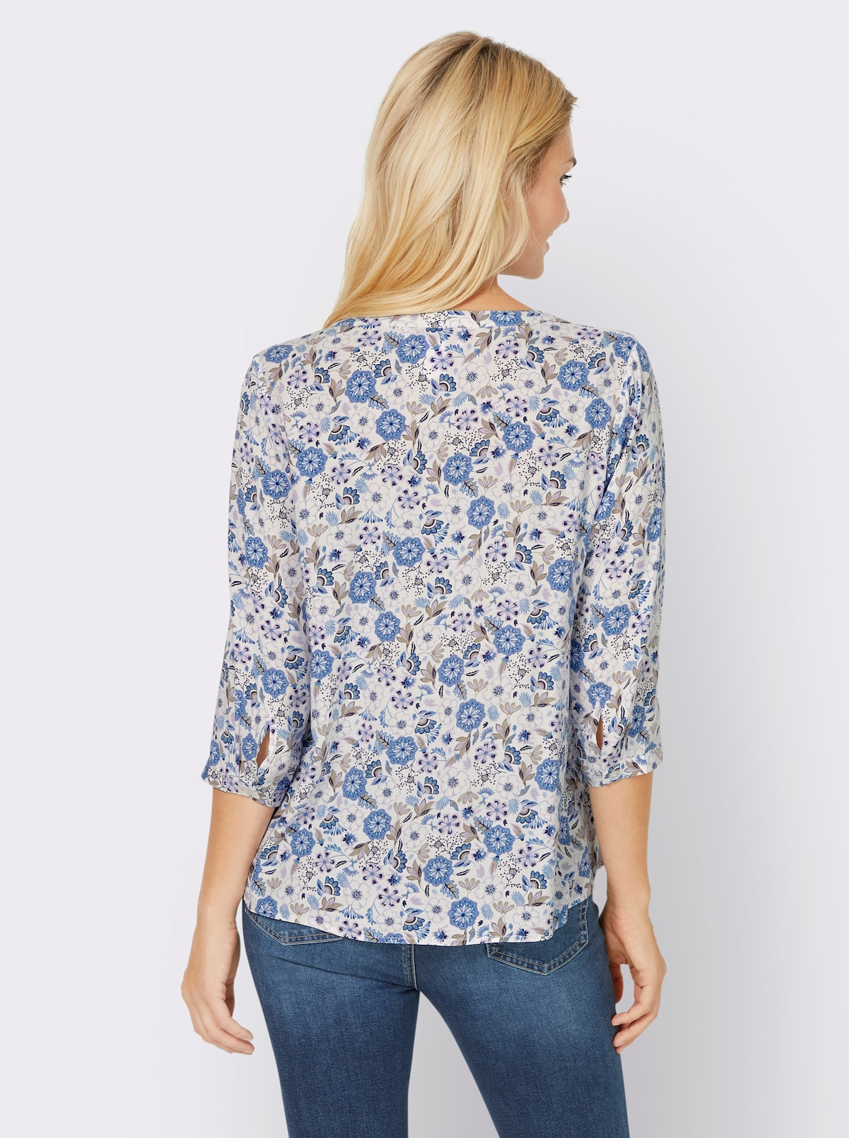 heine Blouse met print - lila/nachtblauw bedrukt