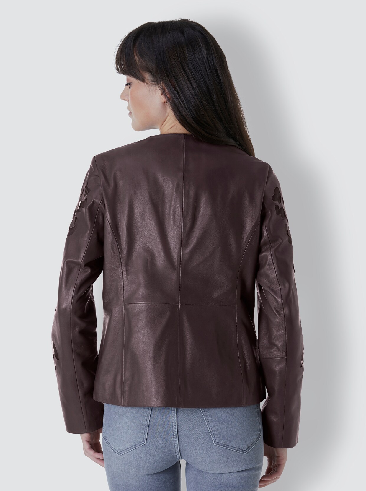 Creation L Premium Leder-Blazer - burgund
