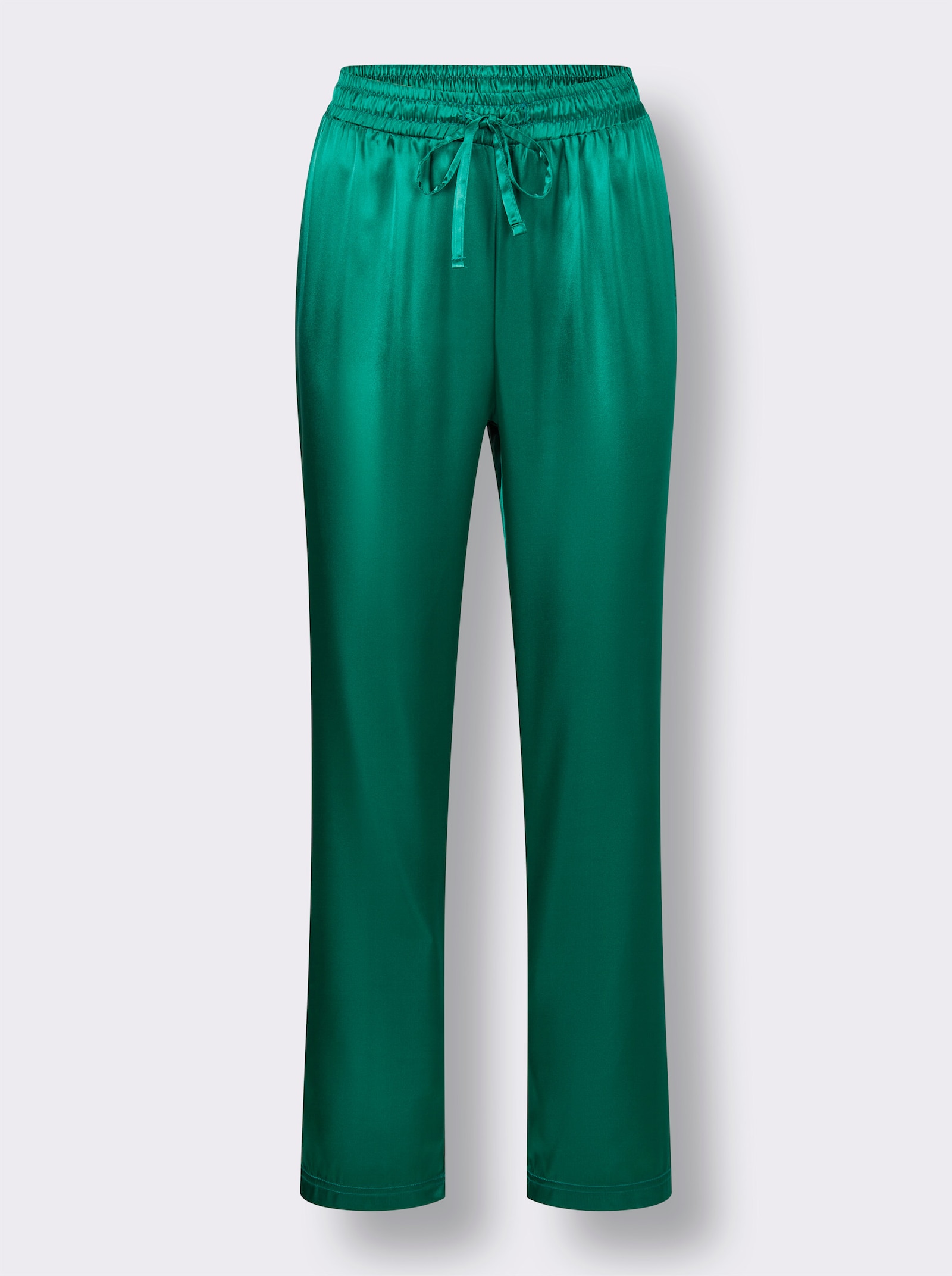 wäschepur Pyjama aus Satin - apfel-orange-bedruckt