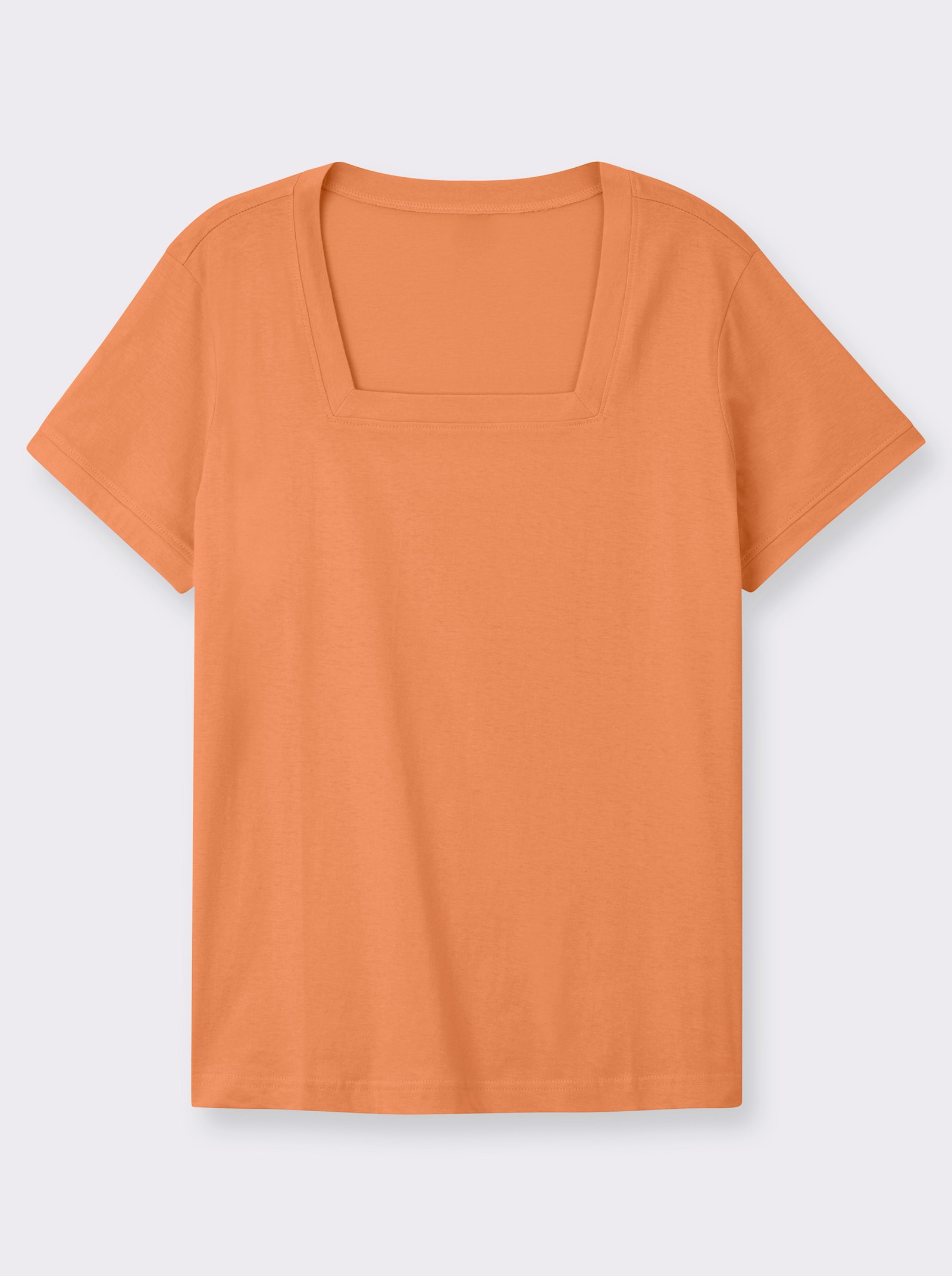 Kurzarmshirt mit Karree-Ausschnitt - orange