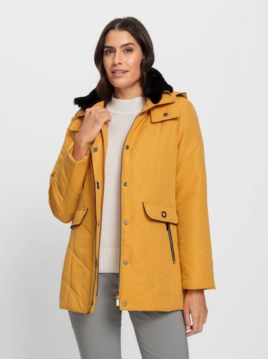 Parka mit Pelz-Imitat-Kragen - ocker