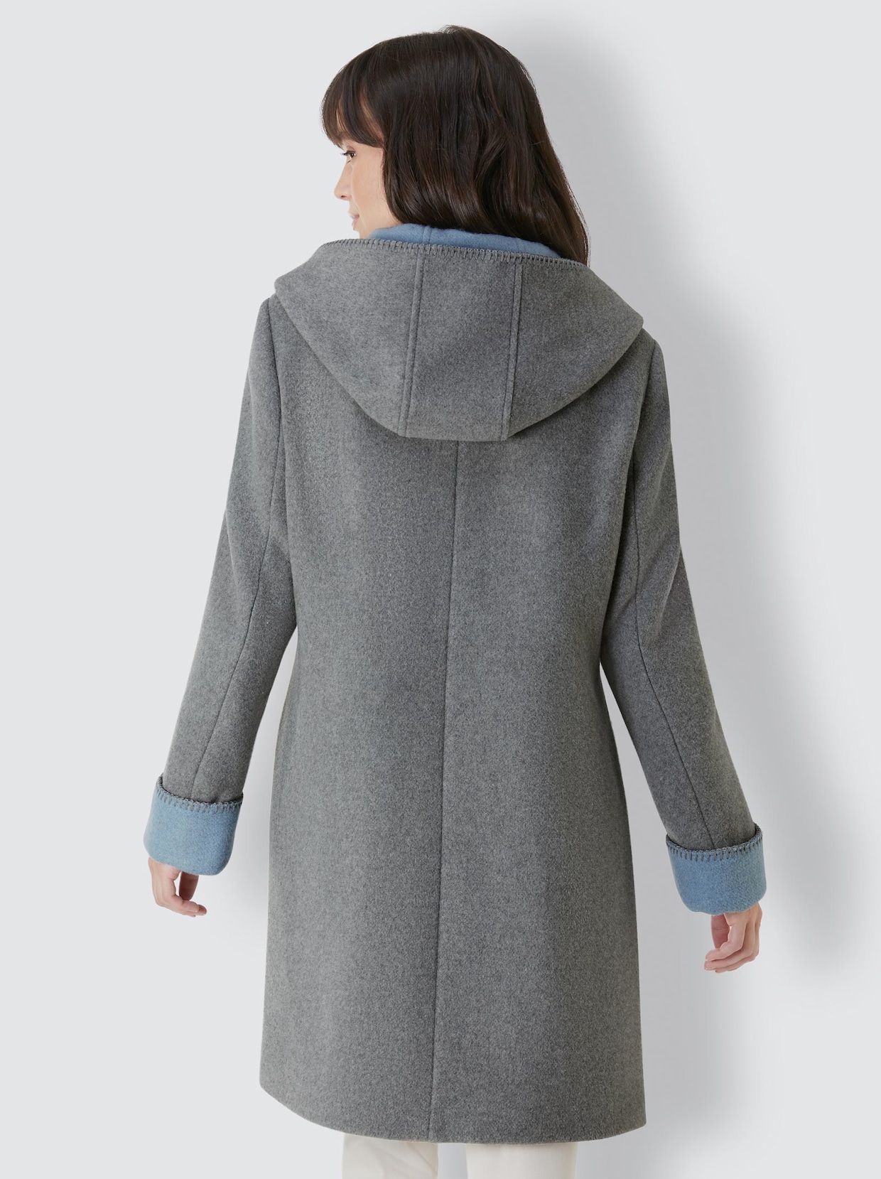 Creation L Premium Mantel van wol en polyester - lichtgrijs gemêleerd
