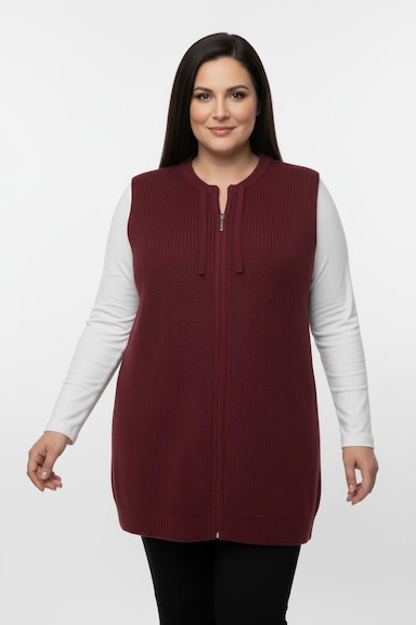 Strickweste in Longform - kirsche