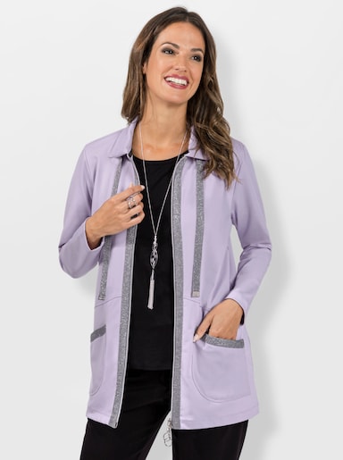 Shirtjacke mit Glitzer-Effekten - flieder