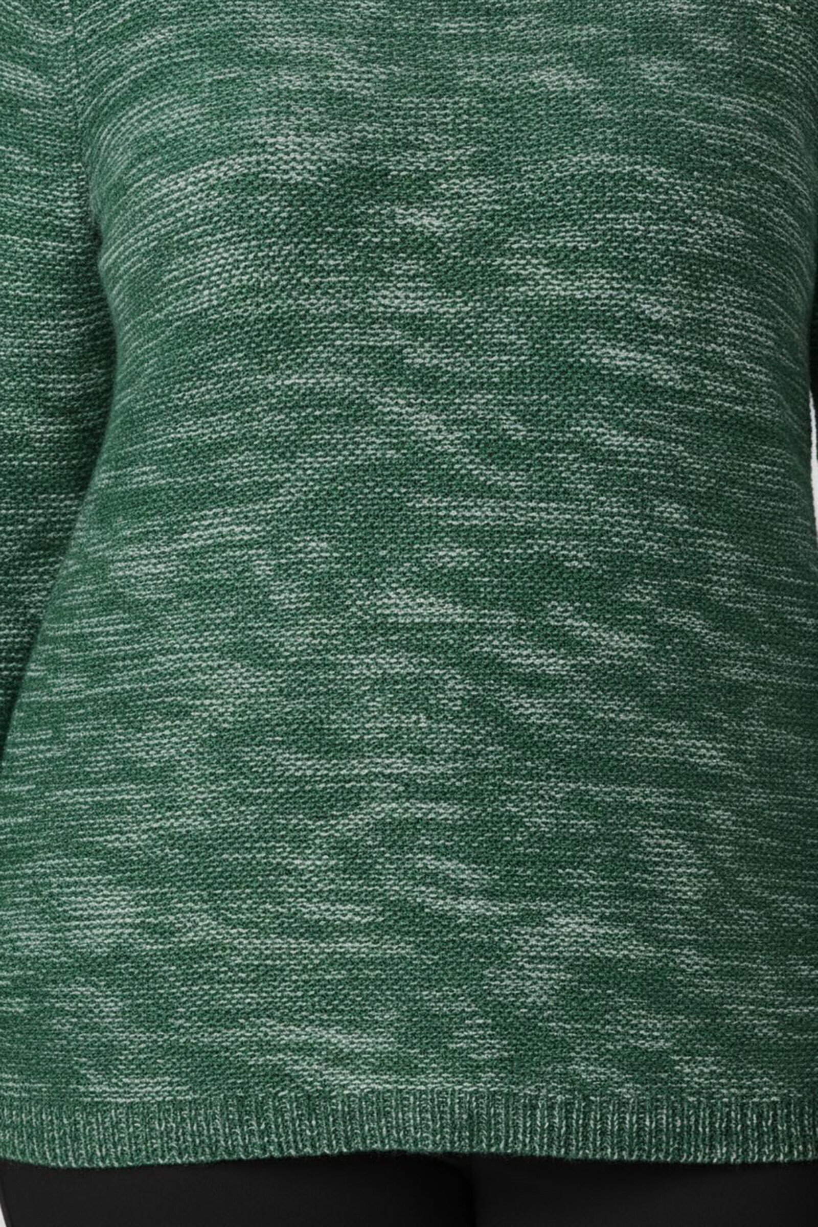 Rundhalspullover aus Melange-Strick - grün-meliert