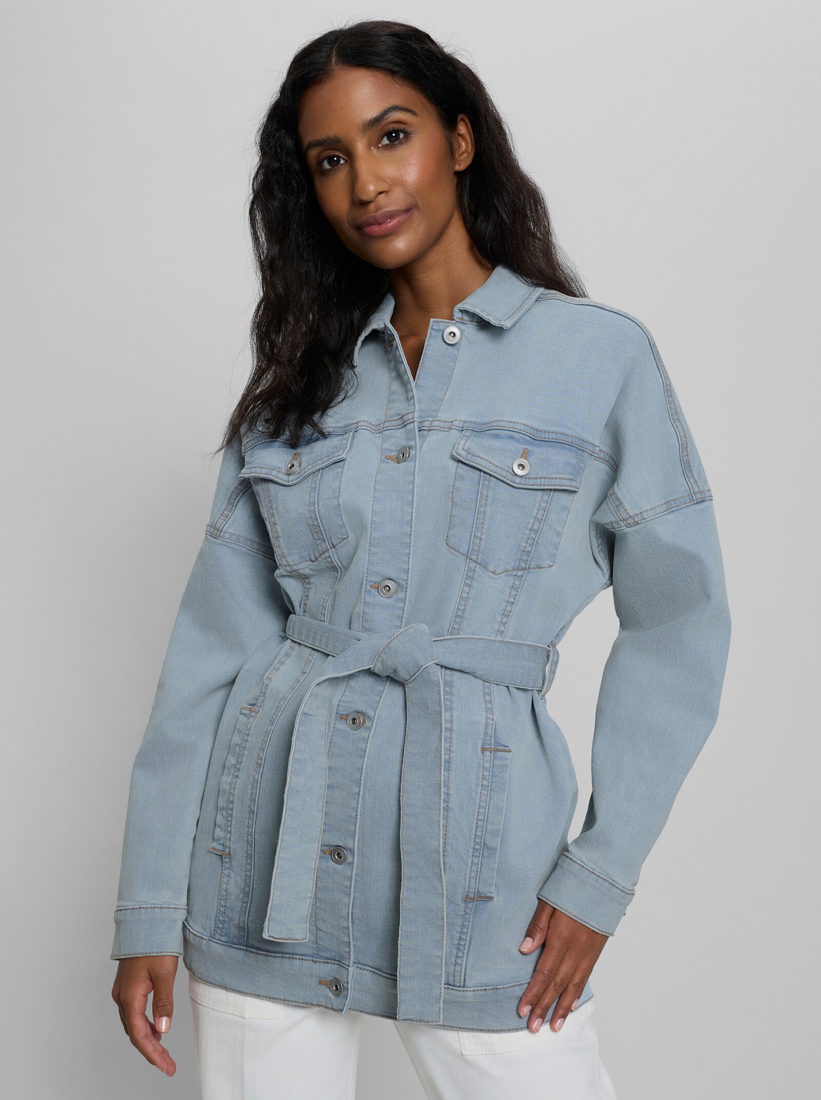 heine Jeansblazer mit Bindegürtel - blue-bleached