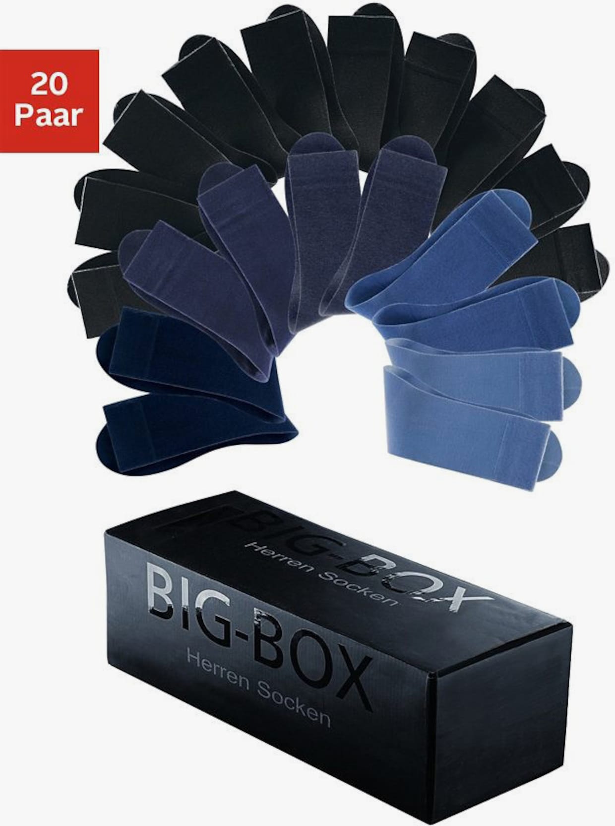 H.I.S chaussettes - 10x noir, 10x bleu