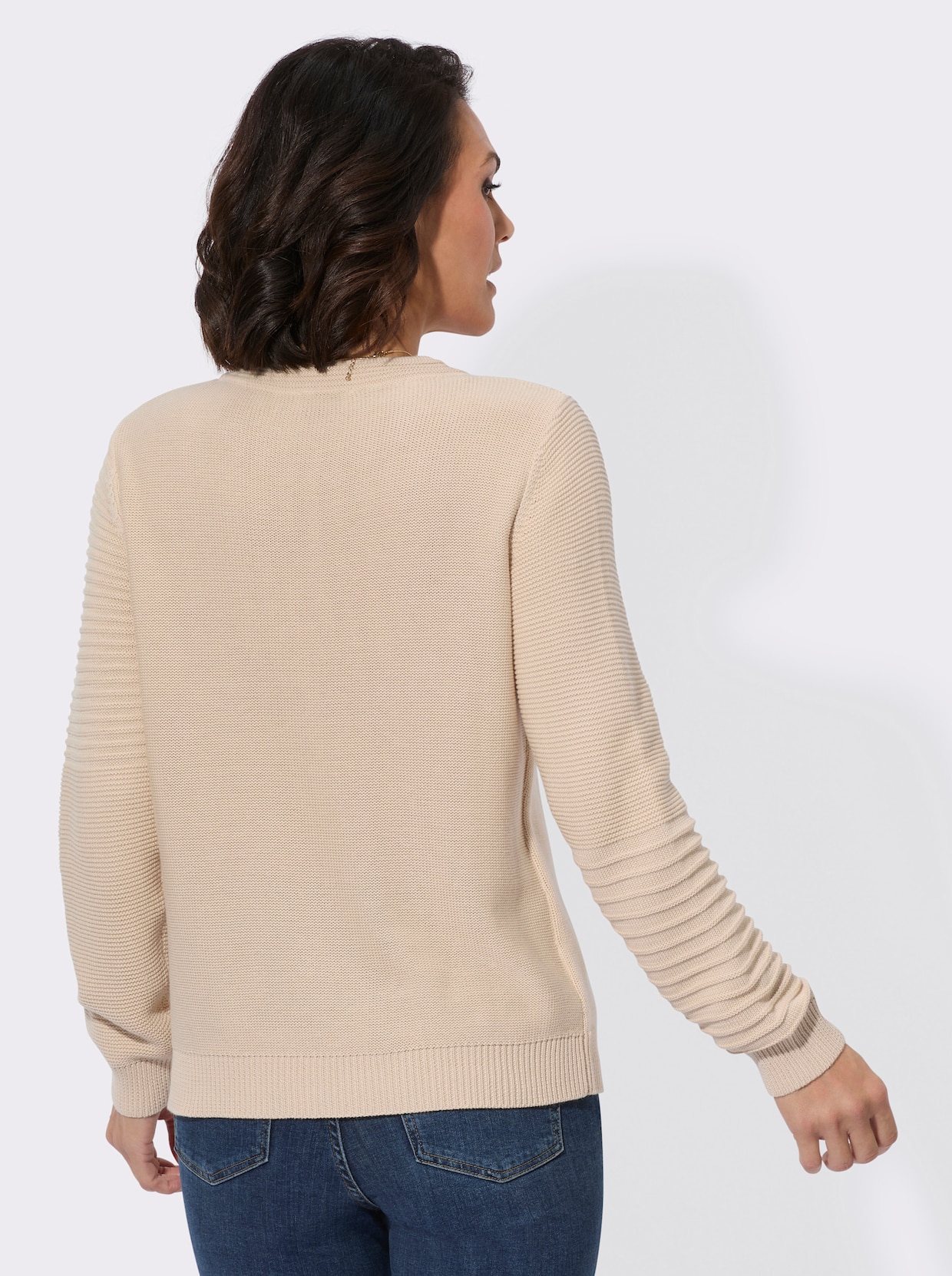 Pullover met ronde hals - ivoorkleur