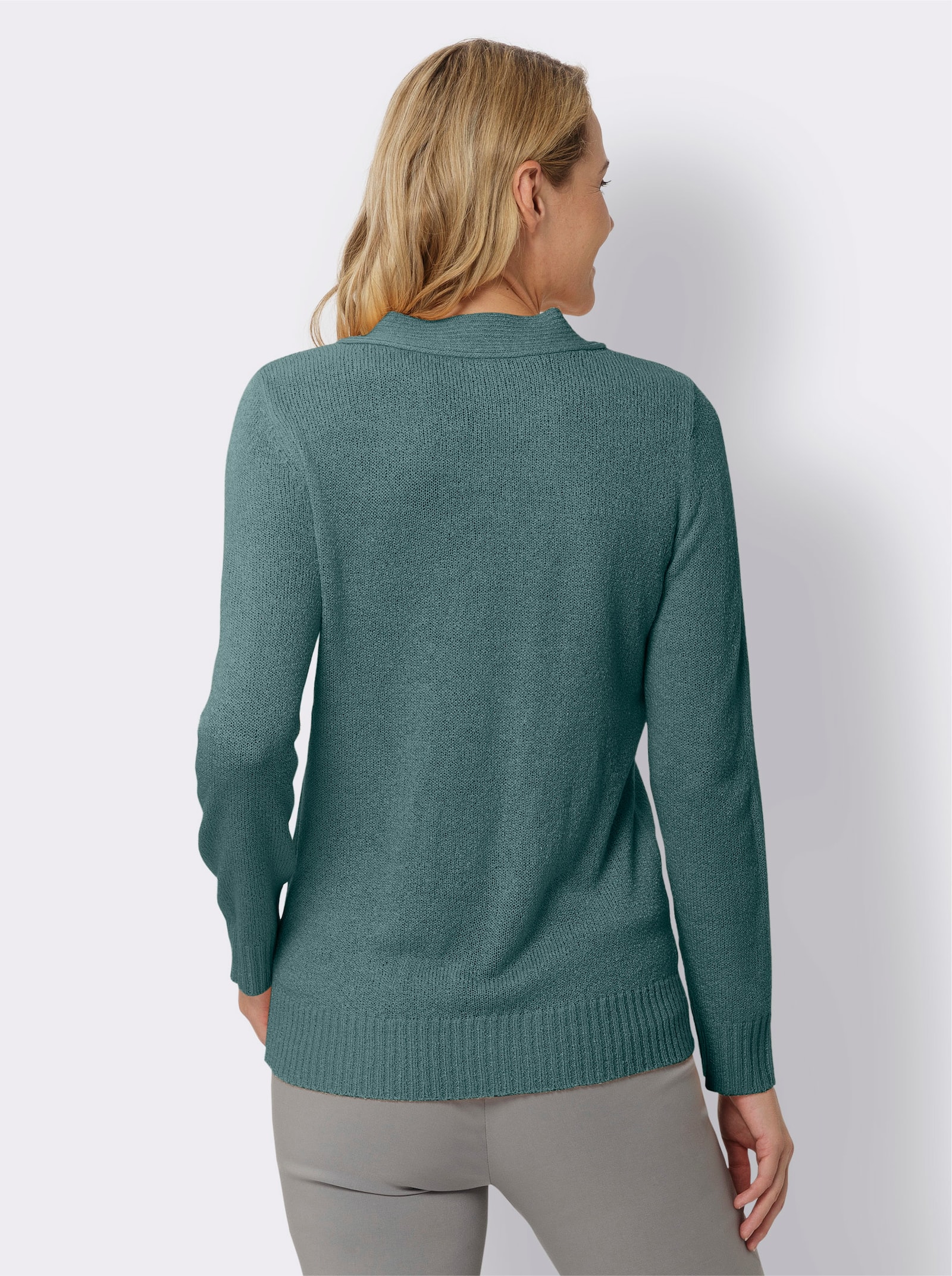 Pulóver, dlhé rukávy, dizajn 2v1 - nefritová