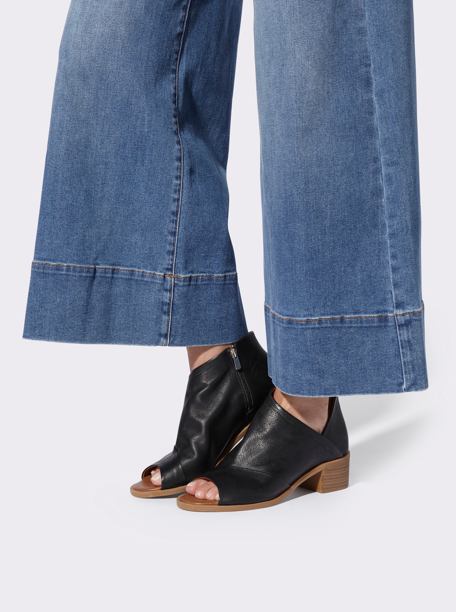 heine 5-pocketjeans in culottemodel - blue-bleached