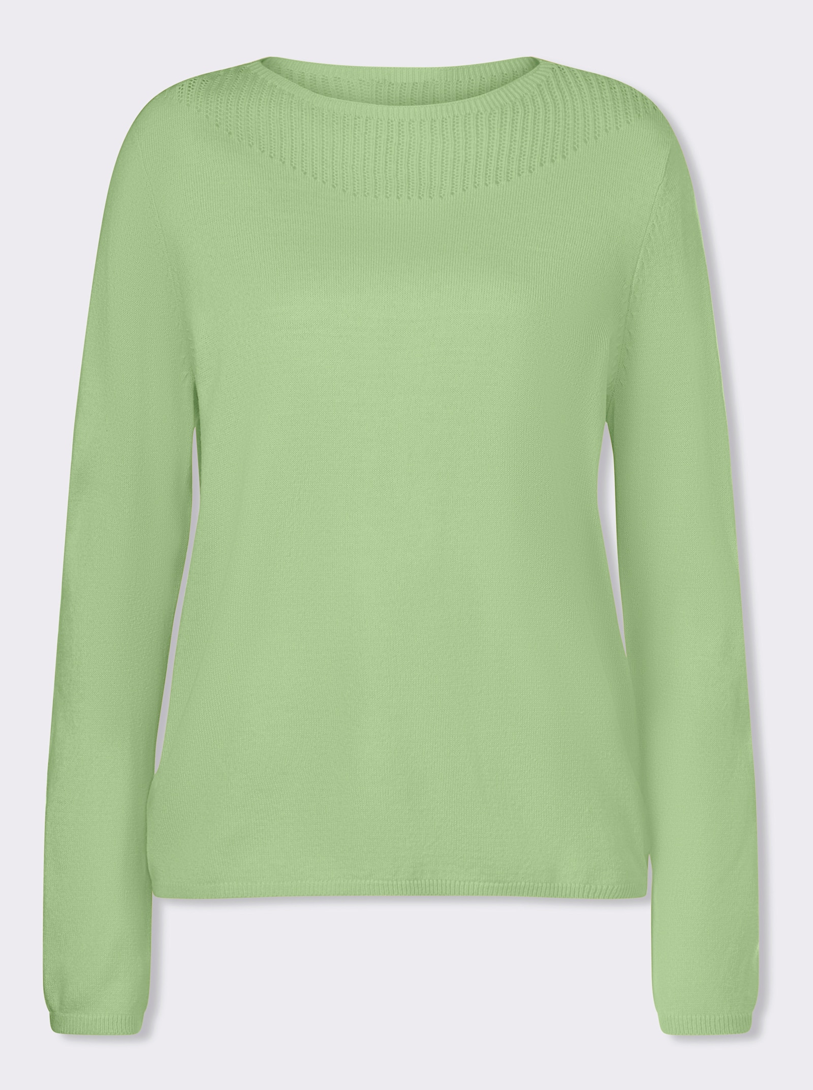 Langarm-Pullover mit gerippten Abschlüssen - reseda