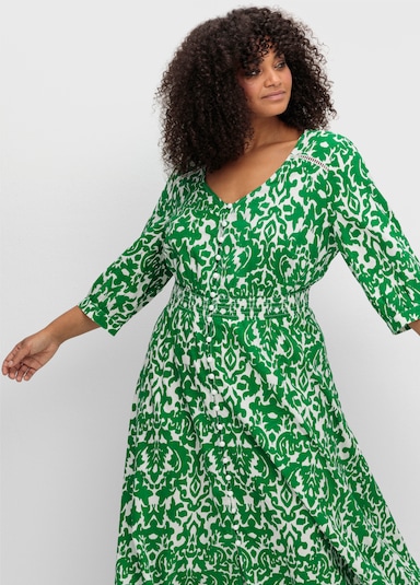 sheego by Joe Browns Maxikleid - grün-offwhite