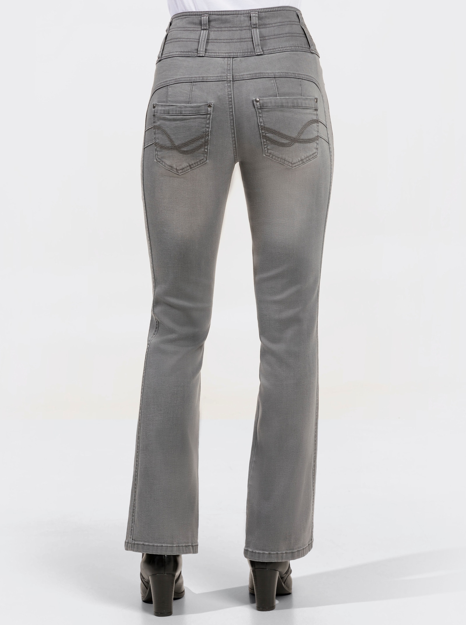 5-pocketjeans met subtiel uitlopende pijpen - light grey-denim