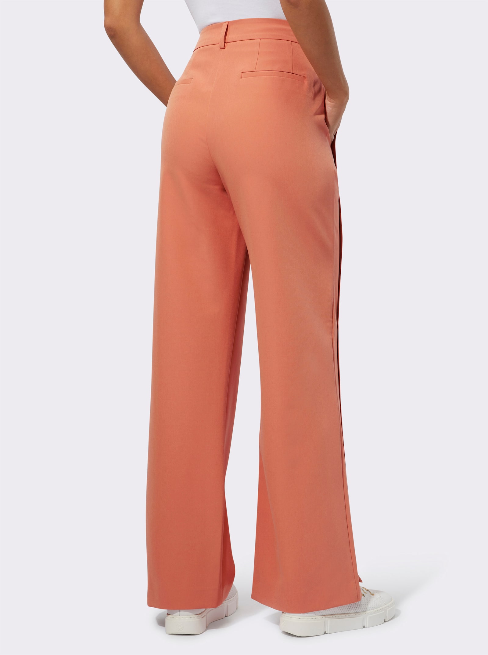 Marlene-Hose mit Schlitz am Saum - papaya