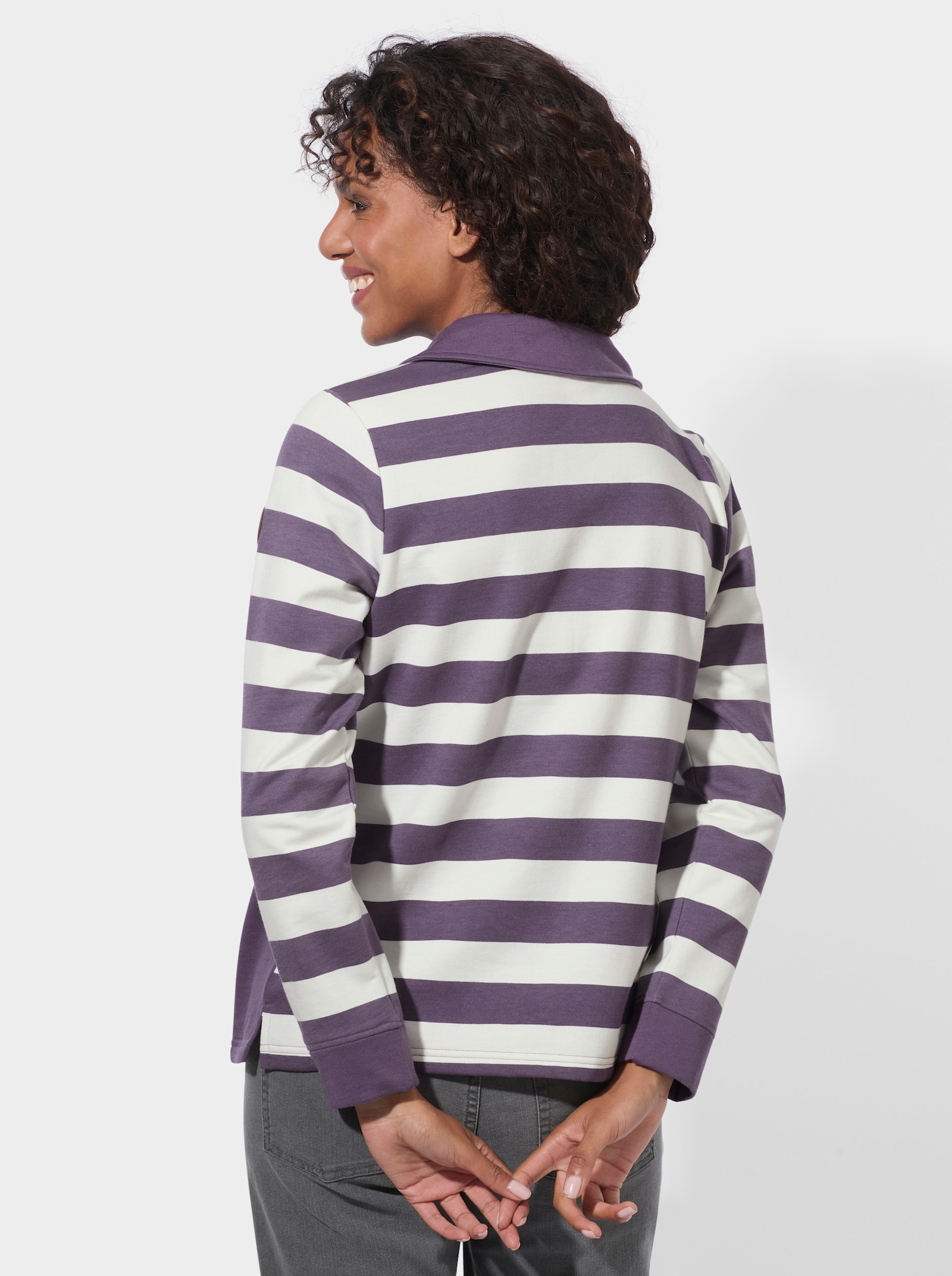 Sweatshirt in weich angerauter Qualität - feige-ecru
