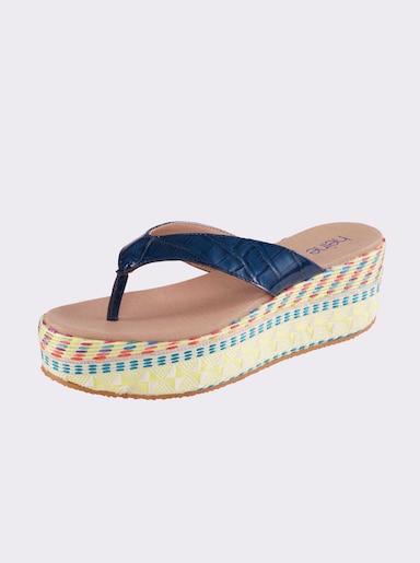 heine Pantolette - blau-beige