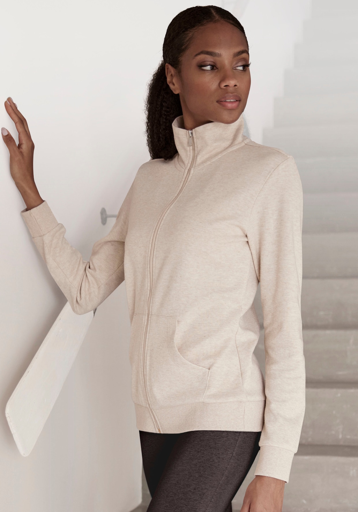 Veste sweat - beige chiné