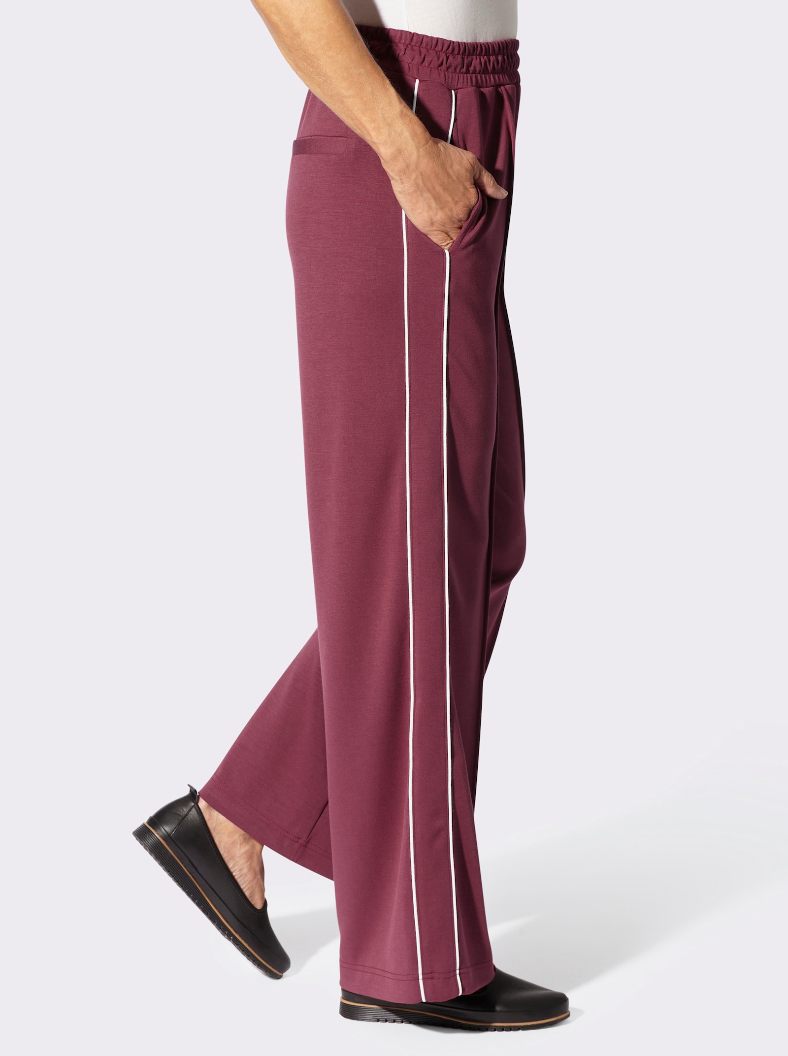 Sweathose in weiter Form - bordeaux