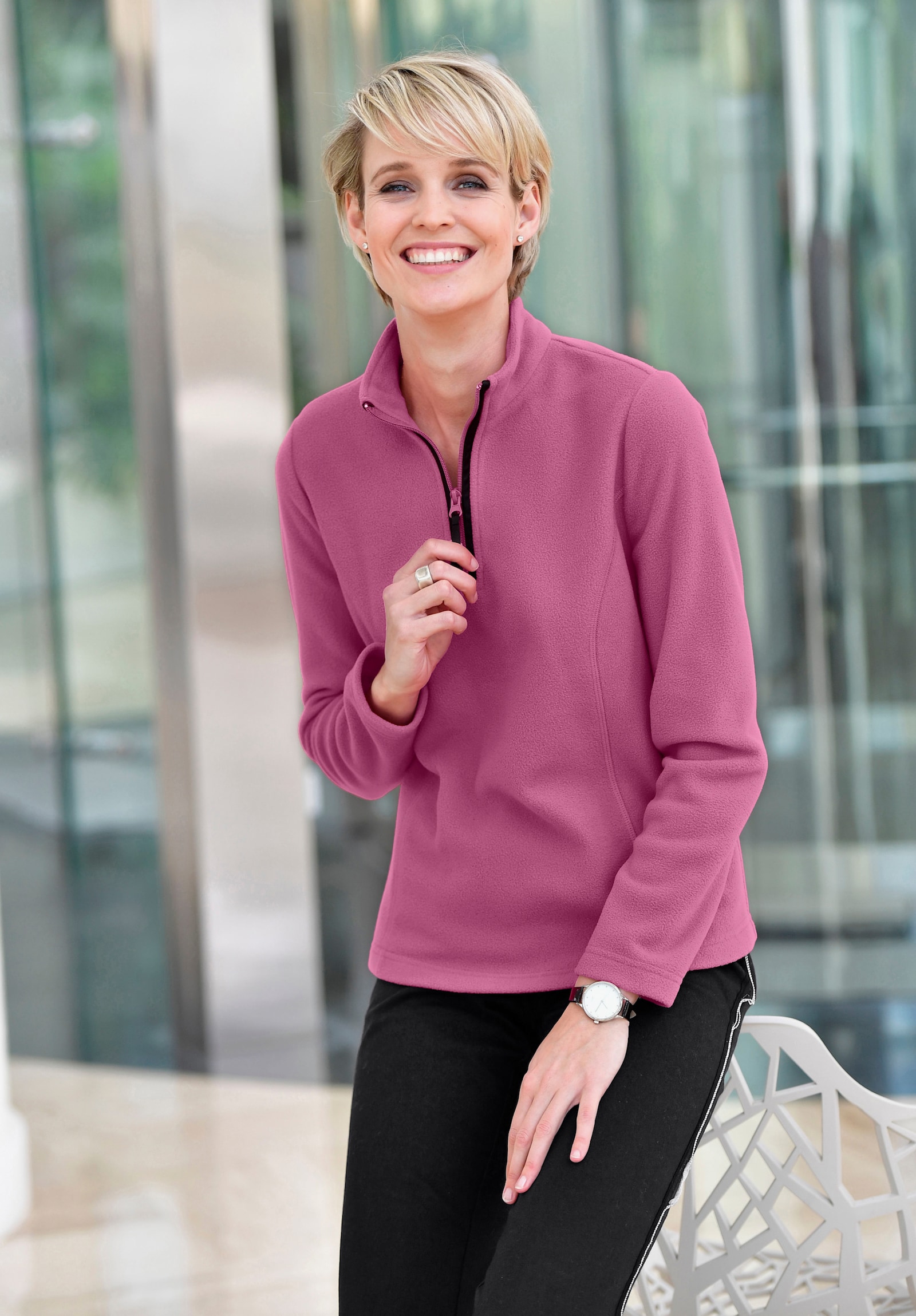 Fleeceshirt mit Antipilling-Ausrüstung - cyclam