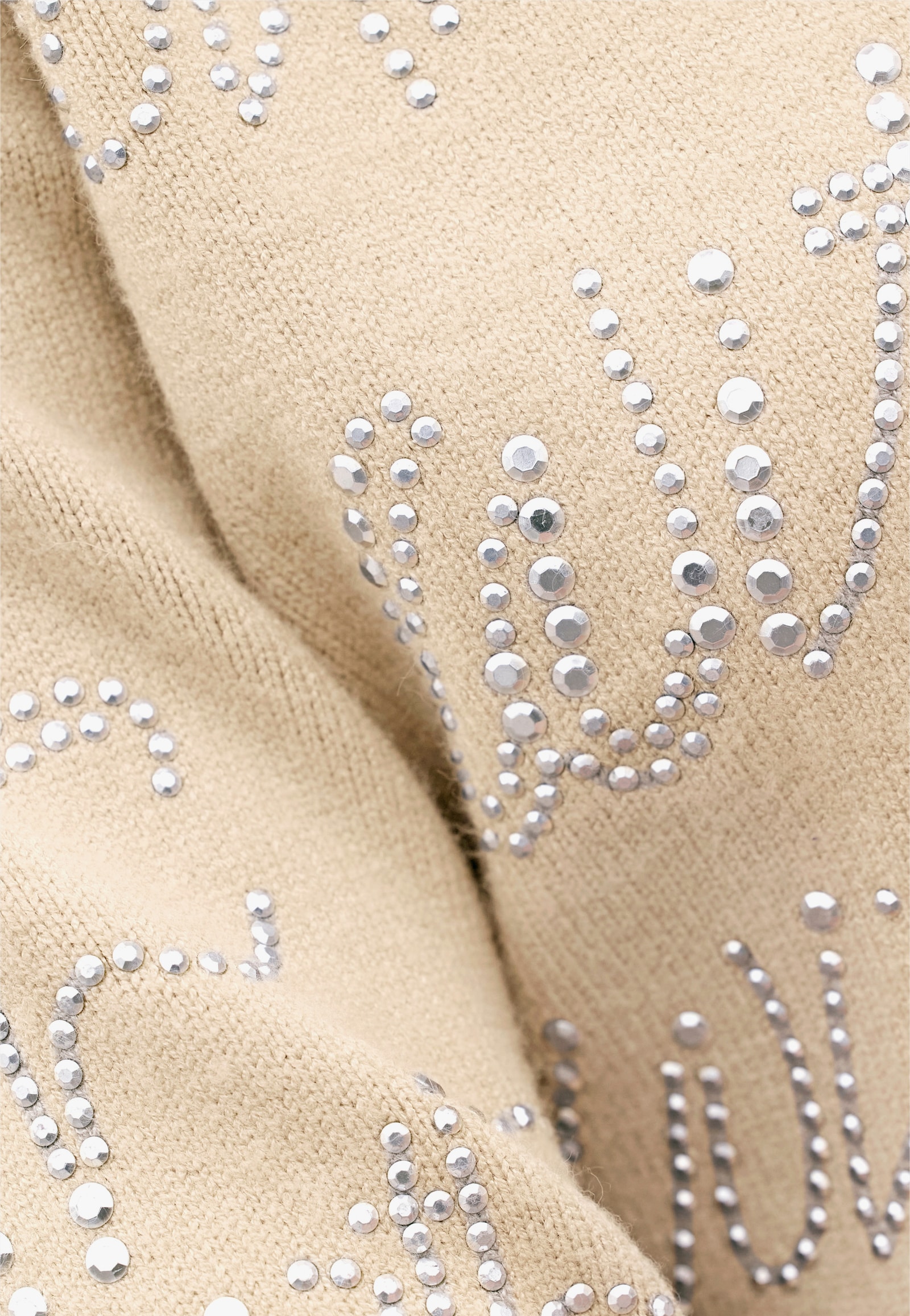 heine Veste en tricot avec pierres brillantes fantaisie, douce - beige