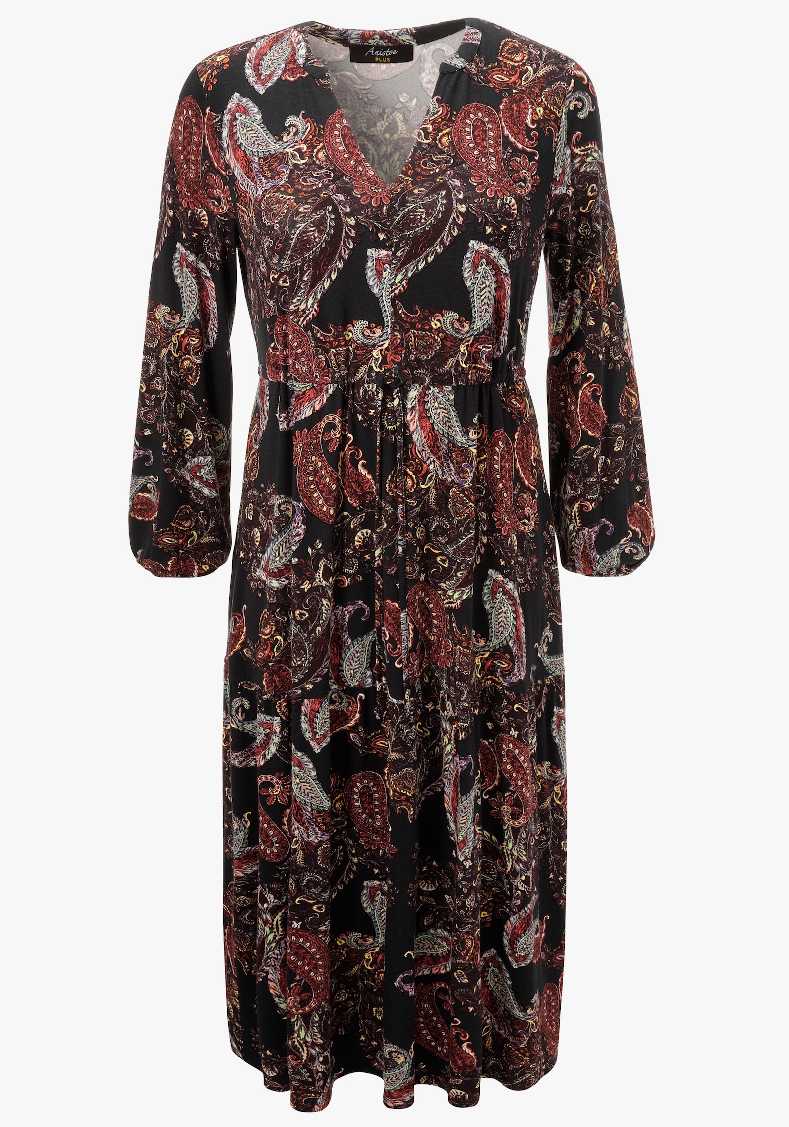 Aniston PLUS Jerseykleid - marine-orange-weiß-lila-bordeaux