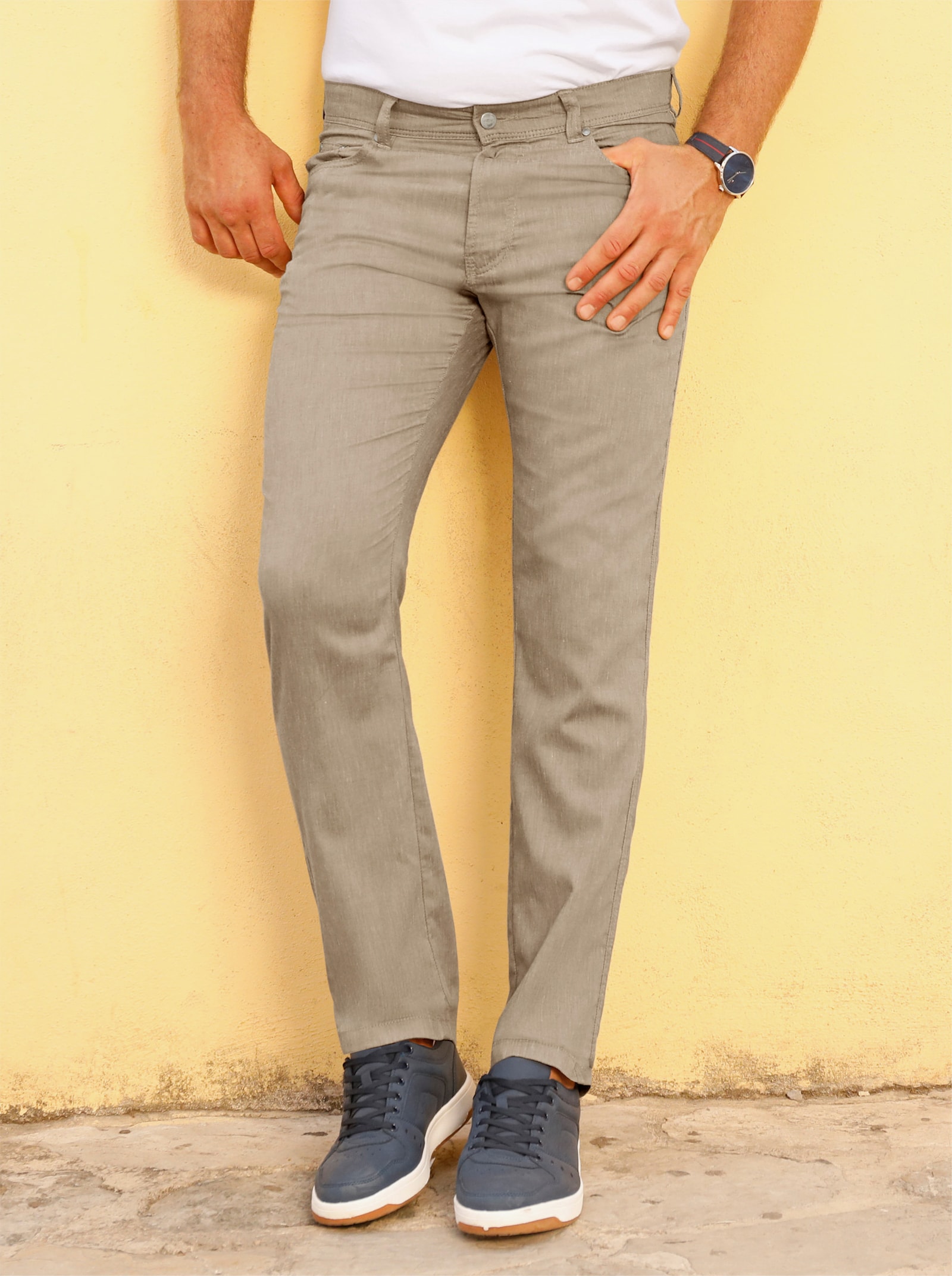 Brühl Hose mit Viskose- und Leinen-Anteil - braun-meliert